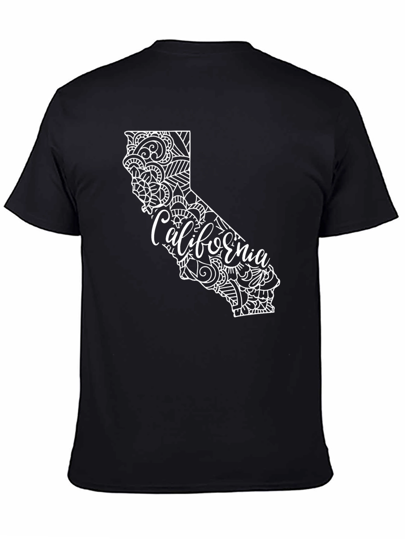 California State Mandala Graphic Black T-Shirt