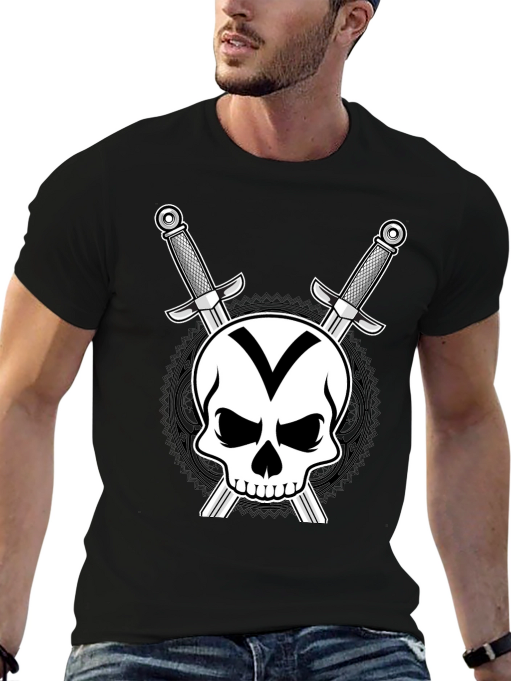 Skull & Swords Graphic T-Shirt - Black