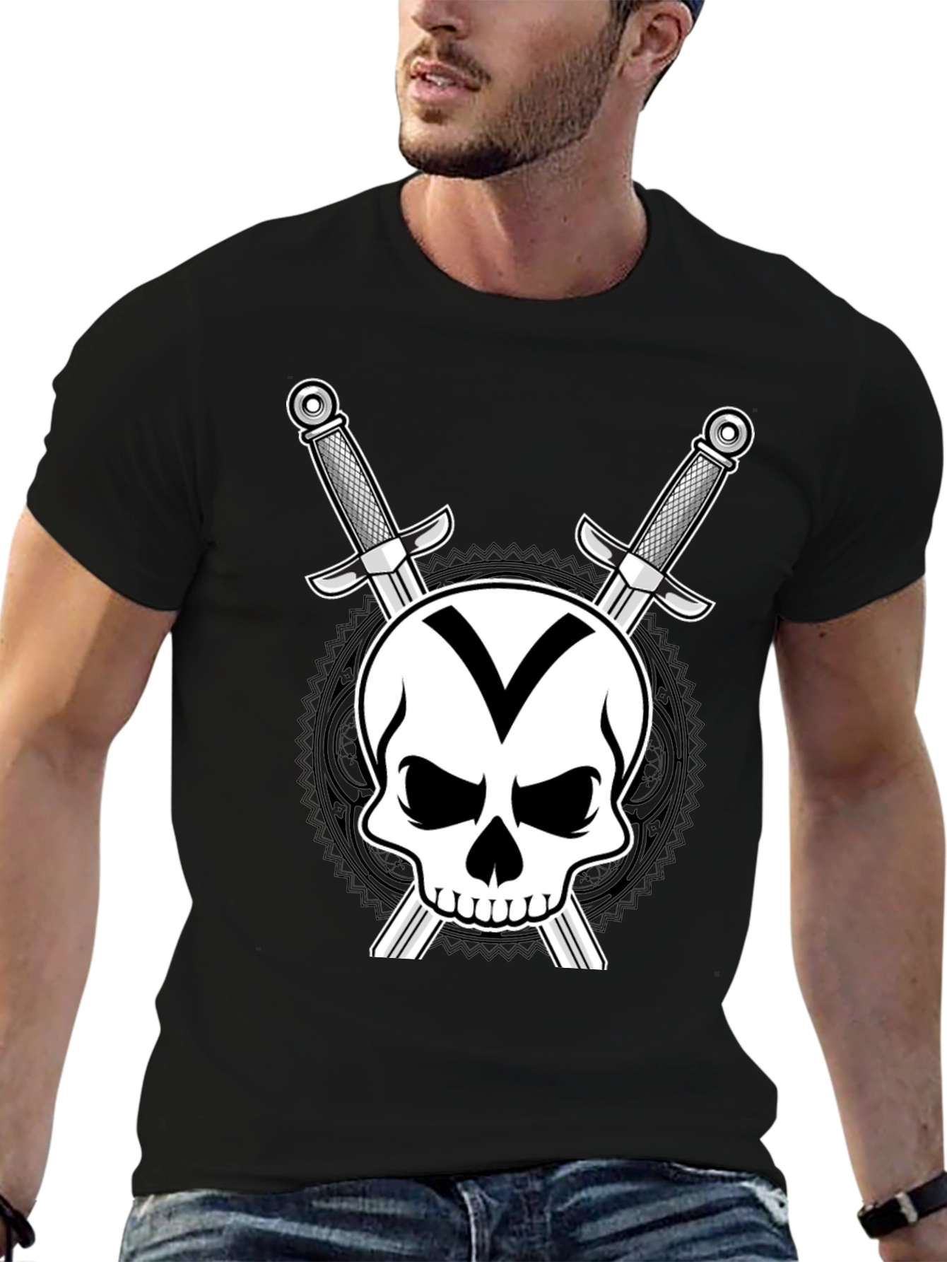 Skull & Swords Graphic T-Shirt - Black