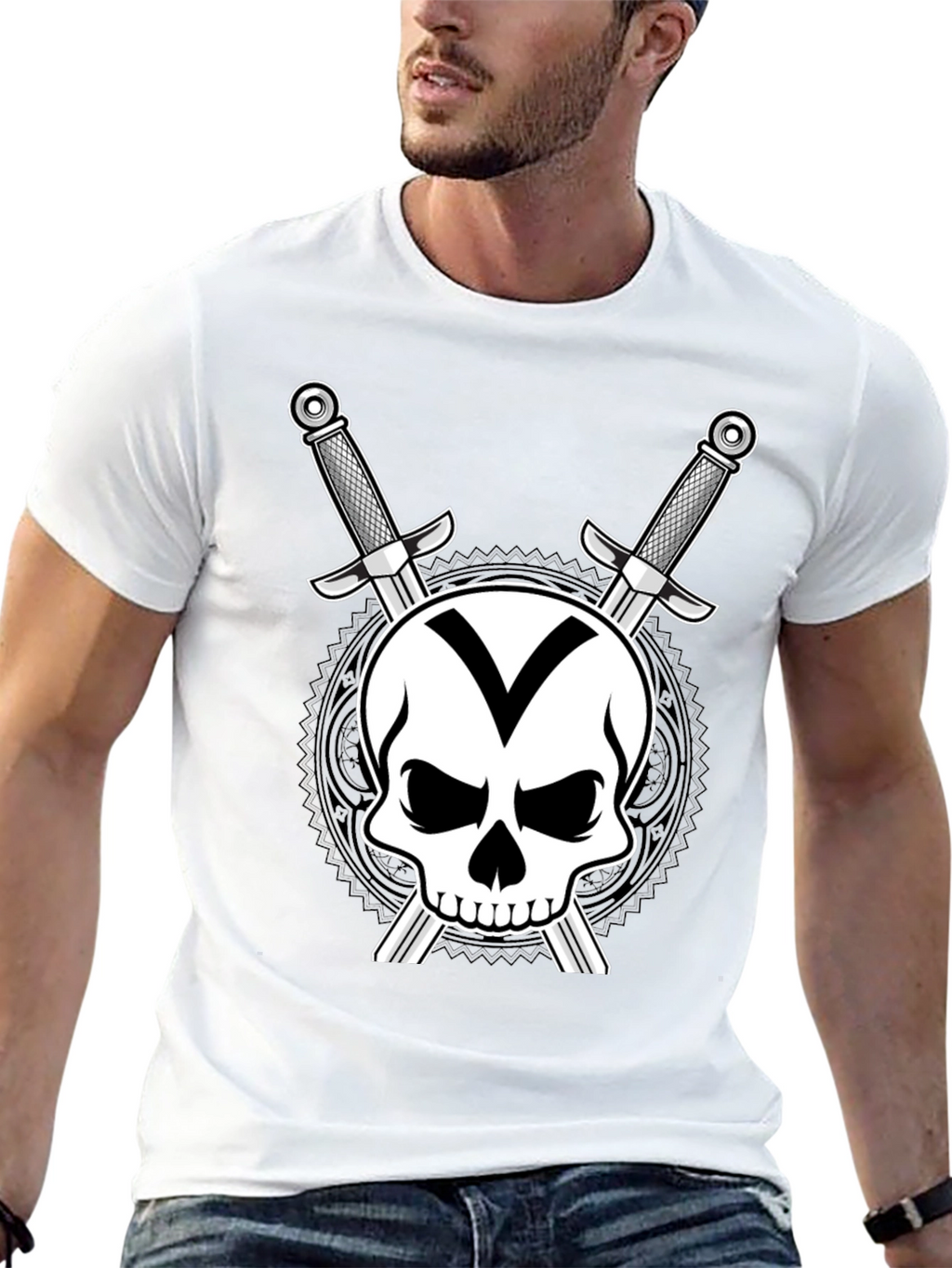 Skull & Swords Graphic T-Shirt - Black