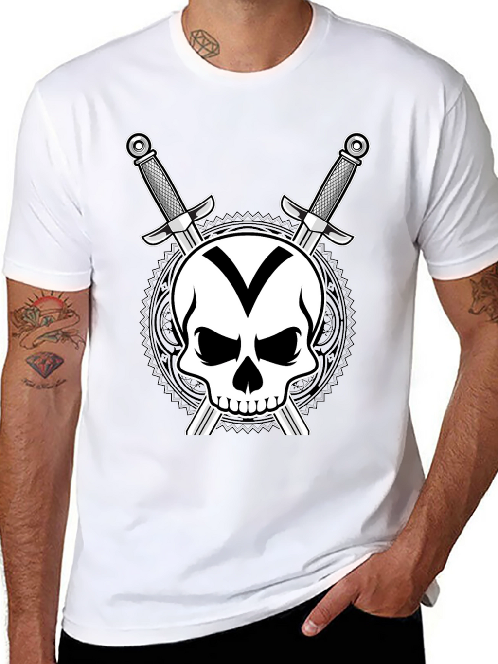 Skull & Swords Graphic T-Shirt - Black