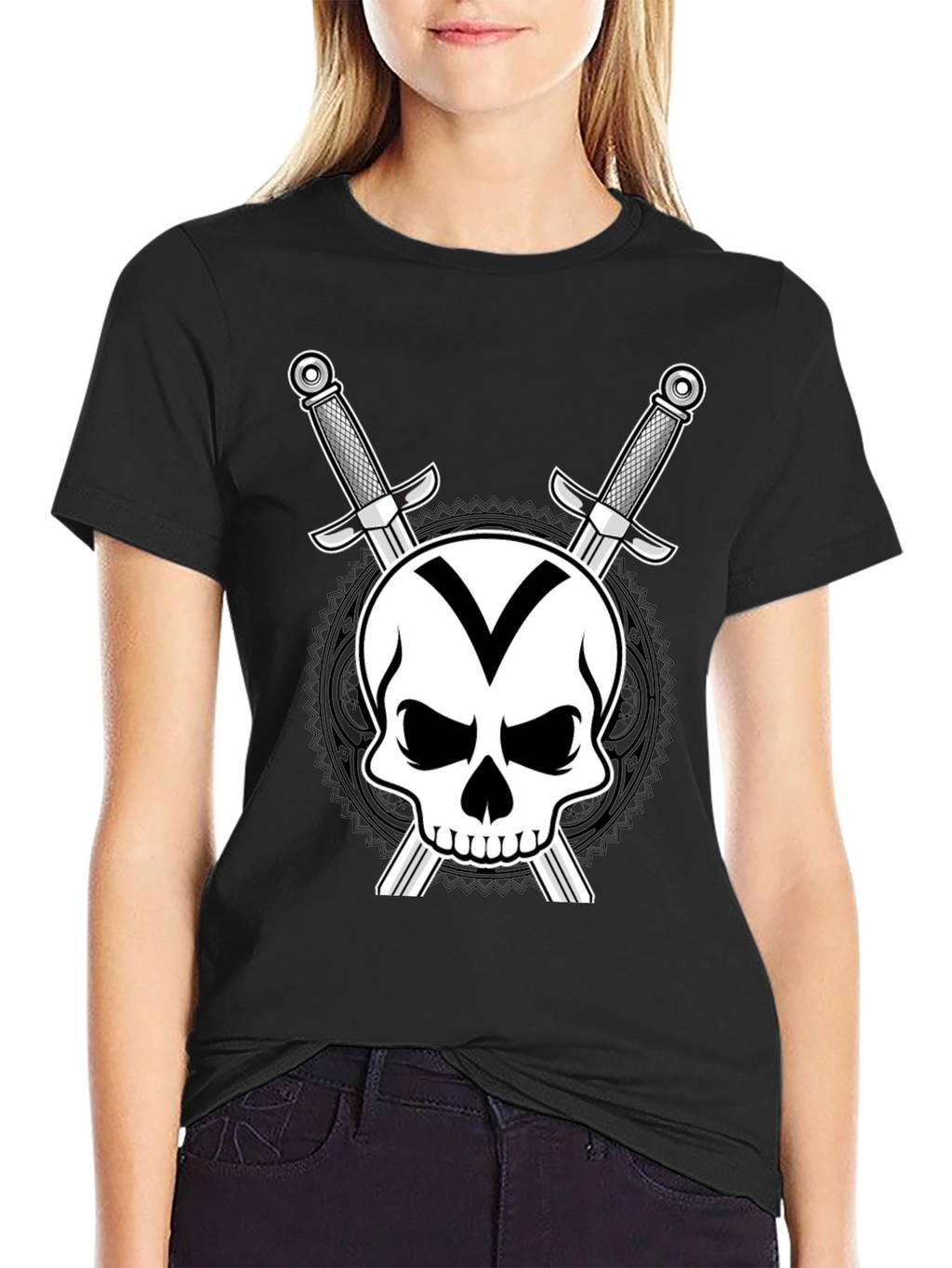 Skull & Swords Graphic T-Shirt - Black