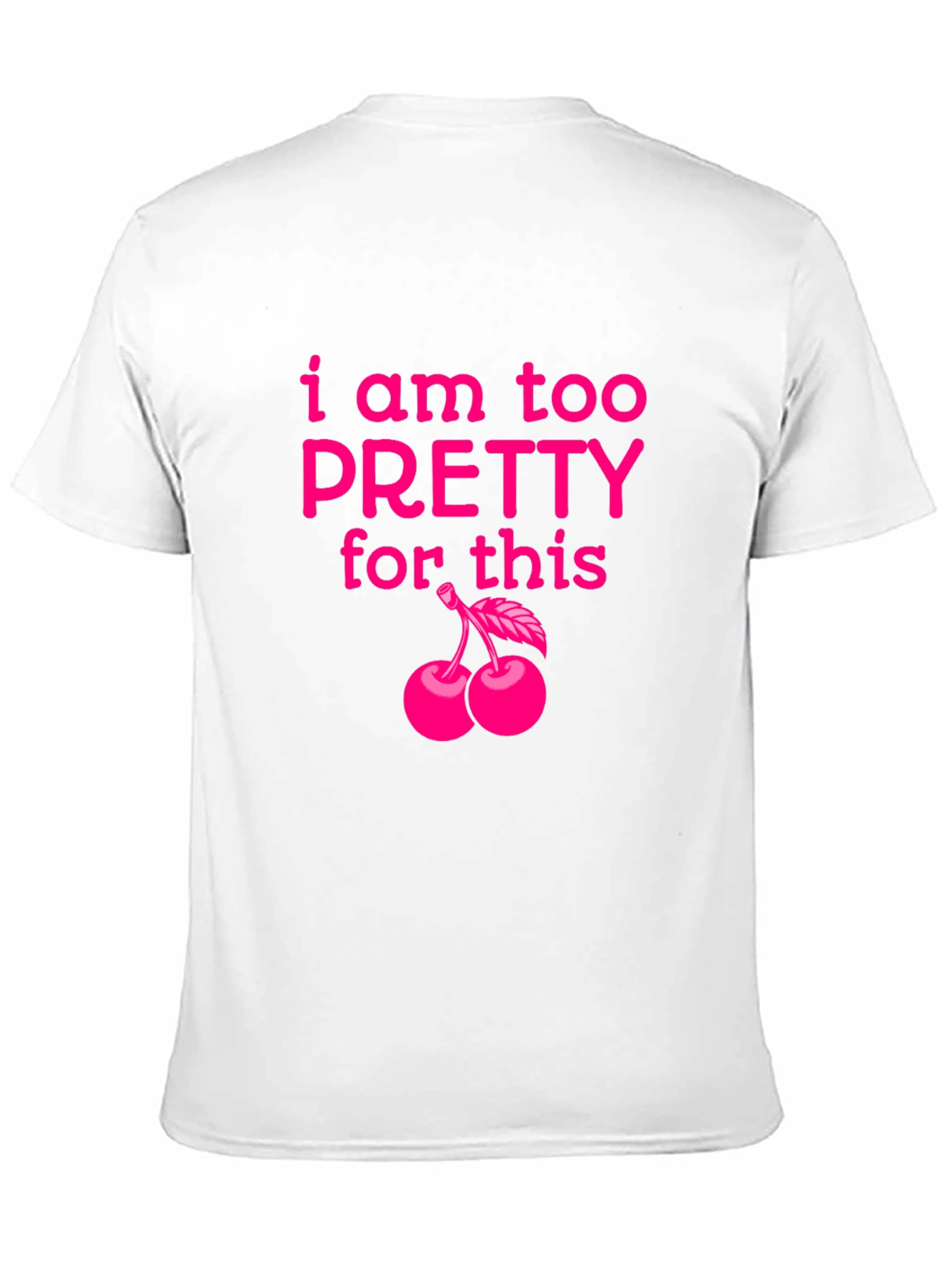 Funny Too Pretty Cherry Graphic Black T-Shirt