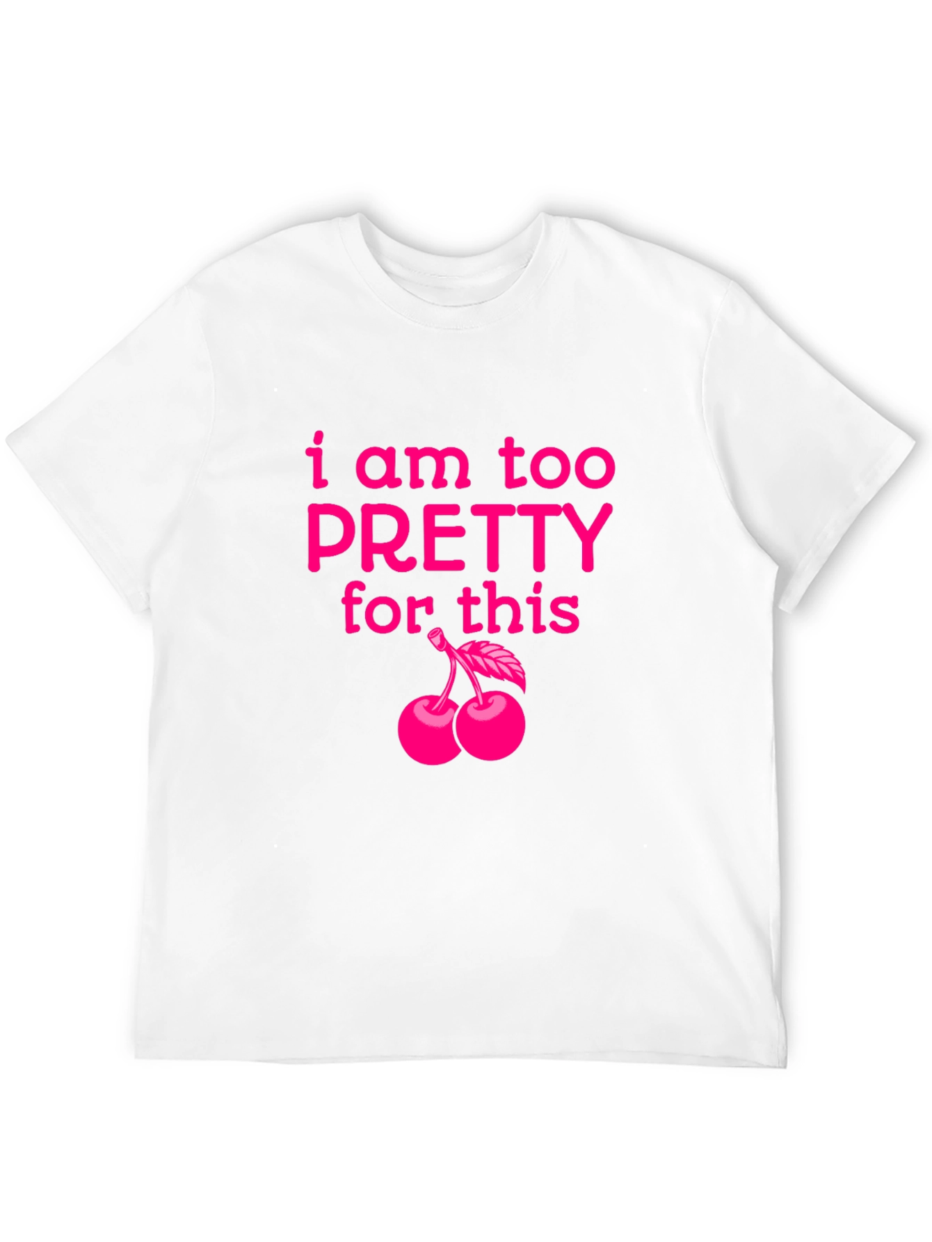 Funny Too Pretty Cherry Graphic Black T-Shirt
