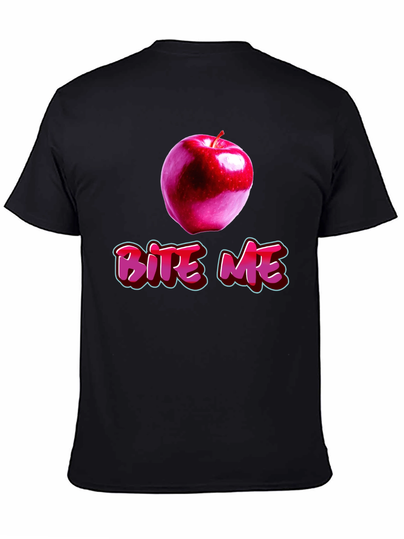 Bite Me Apple Graphic T-Shirt - Trendy Fruit Tee