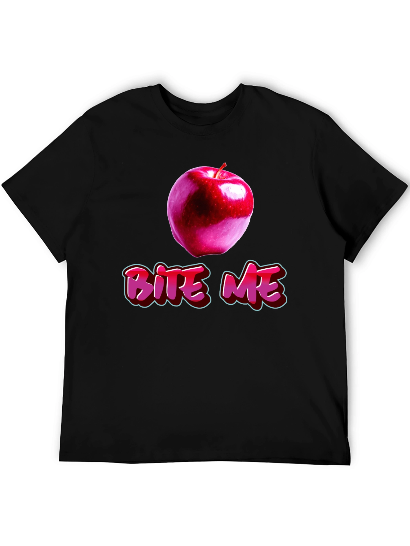 Bite Me Apple Graphic T-Shirt - Trendy Fruit Tee