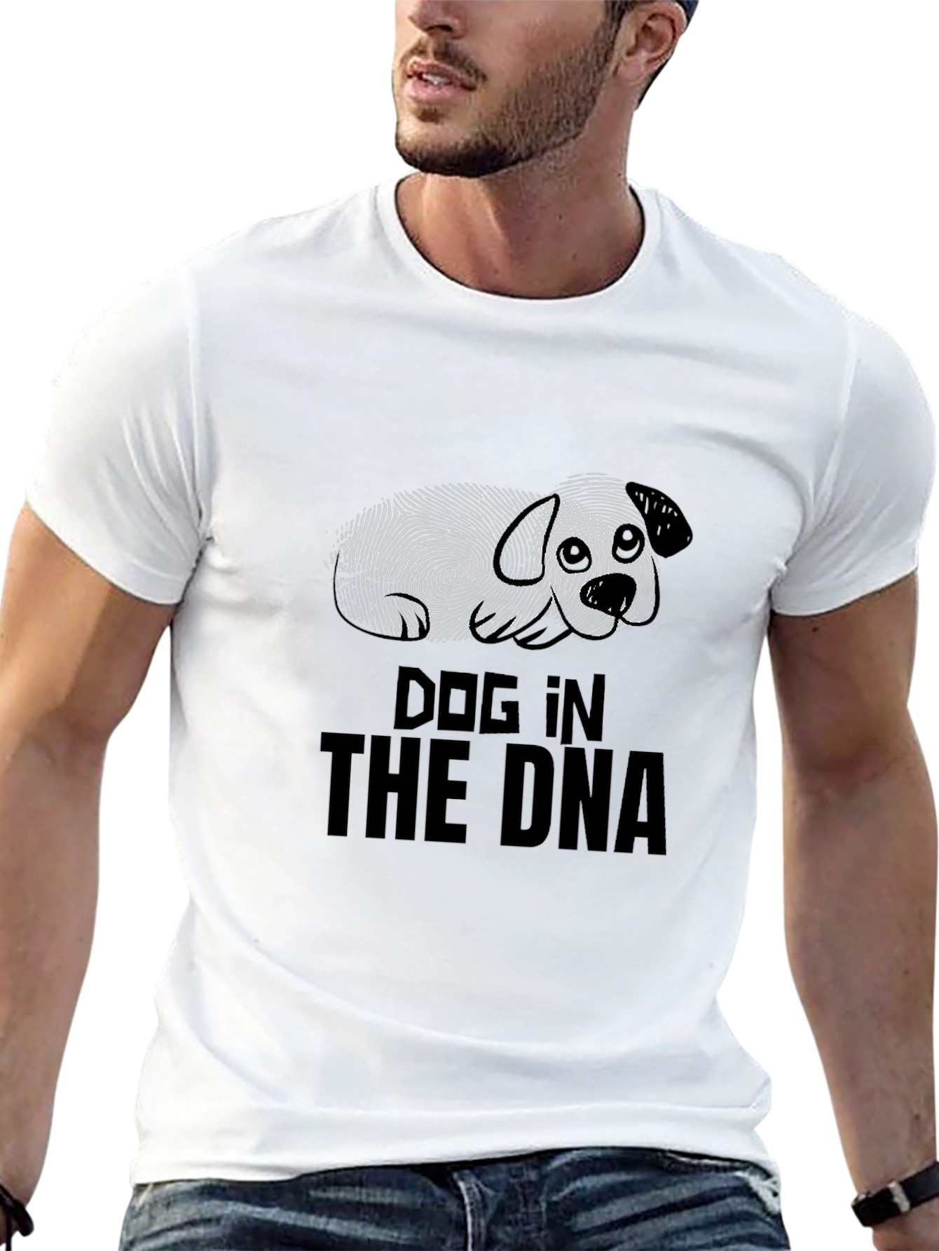 Dog in the DNA Graphic Print Black T-Shirt