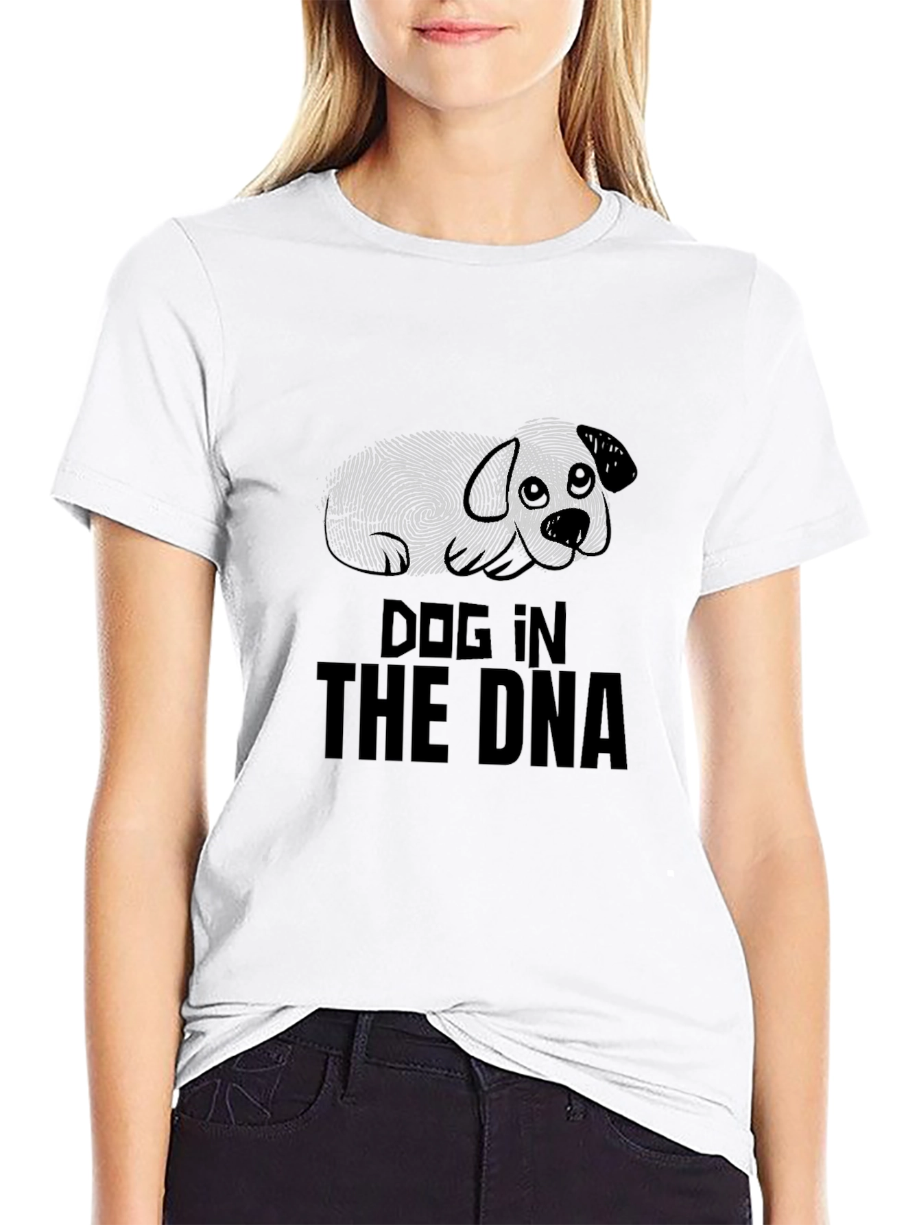 Dog in the DNA Graphic Print Black T-Shirt