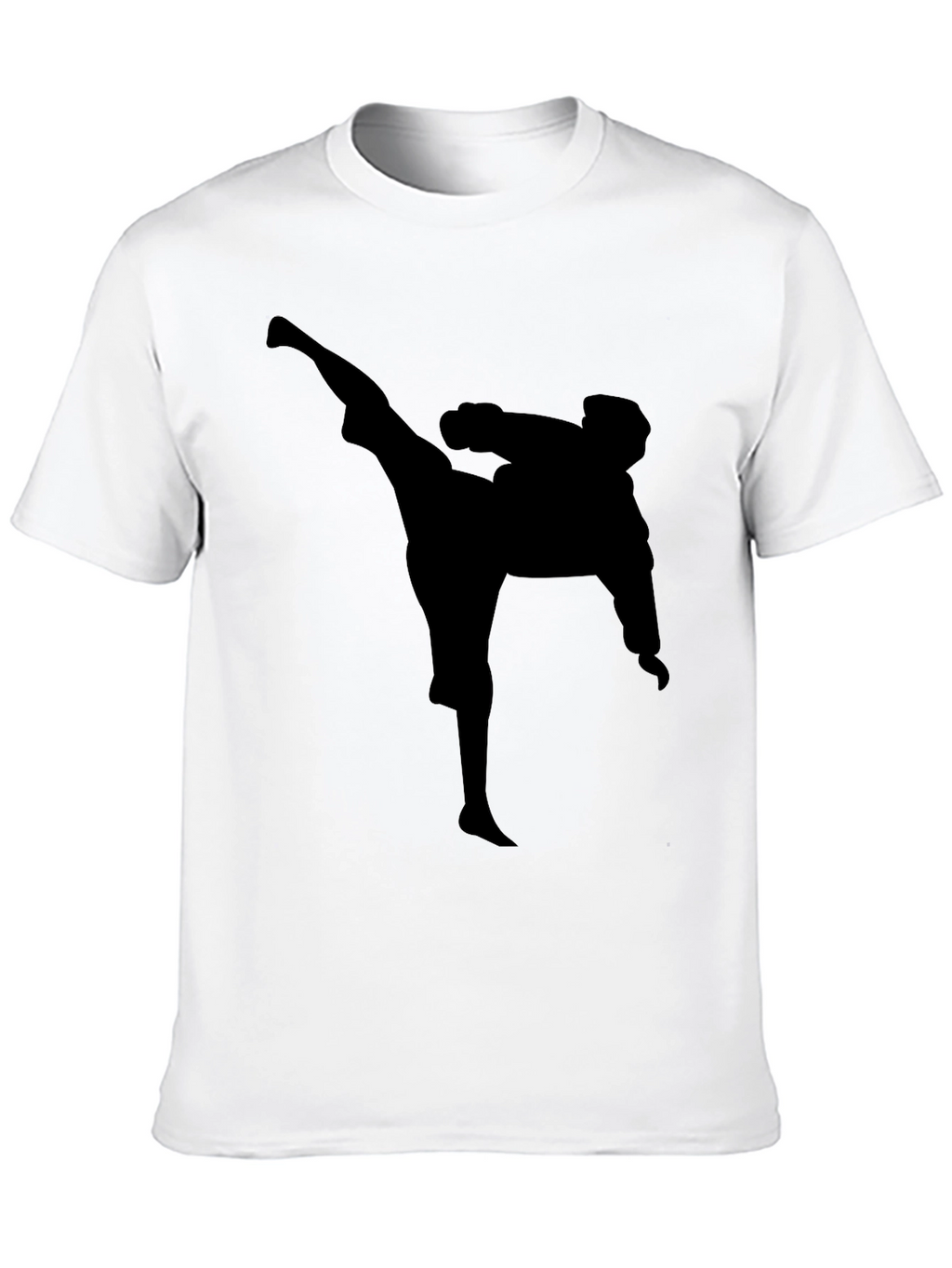 Martial Arts Kick T-Shirt - Black Silhouette Graphic Tee