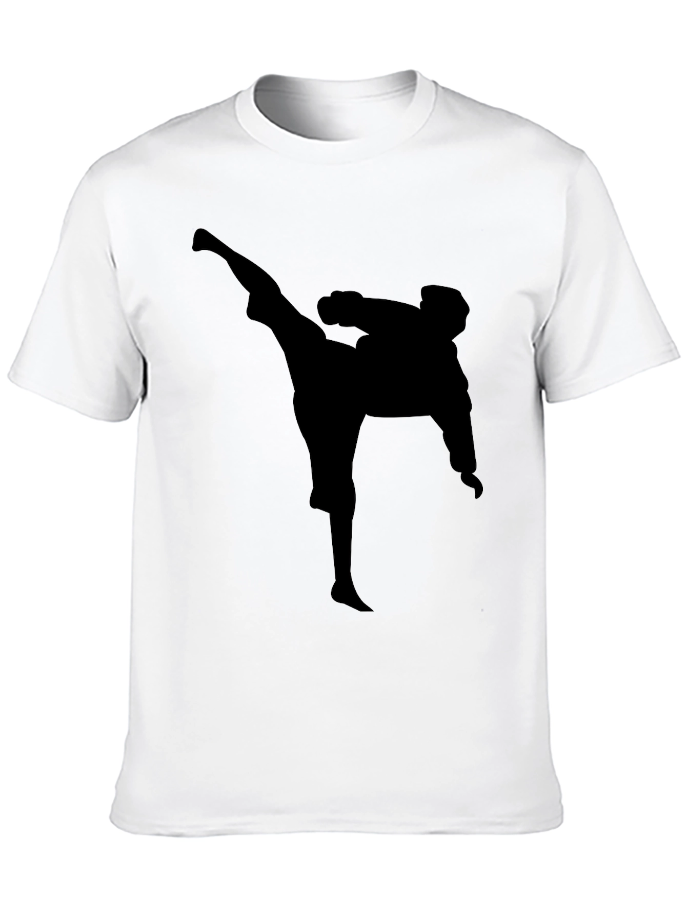 Martial Arts Kick T-Shirt - Black Silhouette Graphic Tee