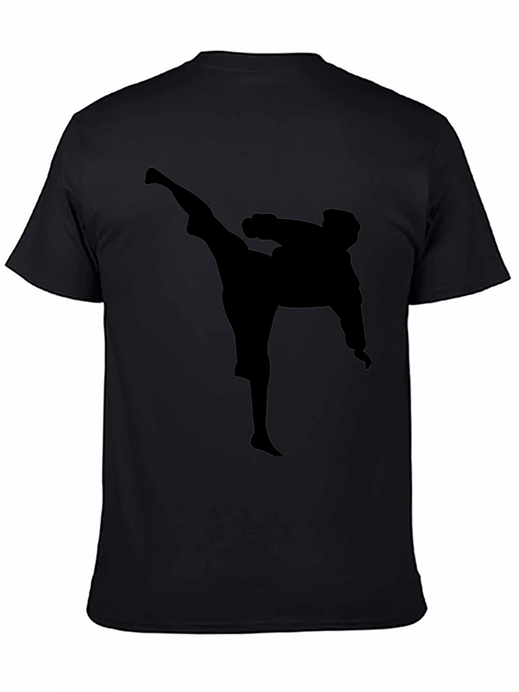 Martial Arts Kick T-Shirt - Black Silhouette Graphic Tee