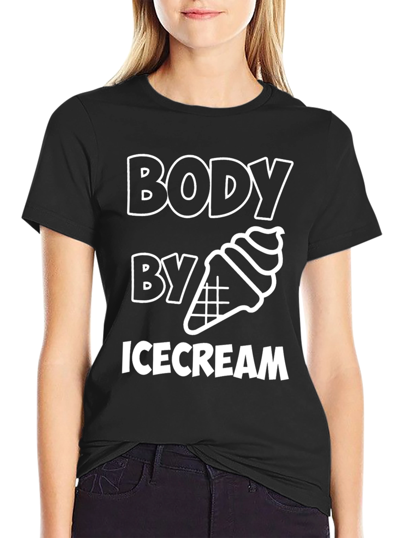 Body By Ice Cream Graphic T-Shirt - Funny Foodie Tee