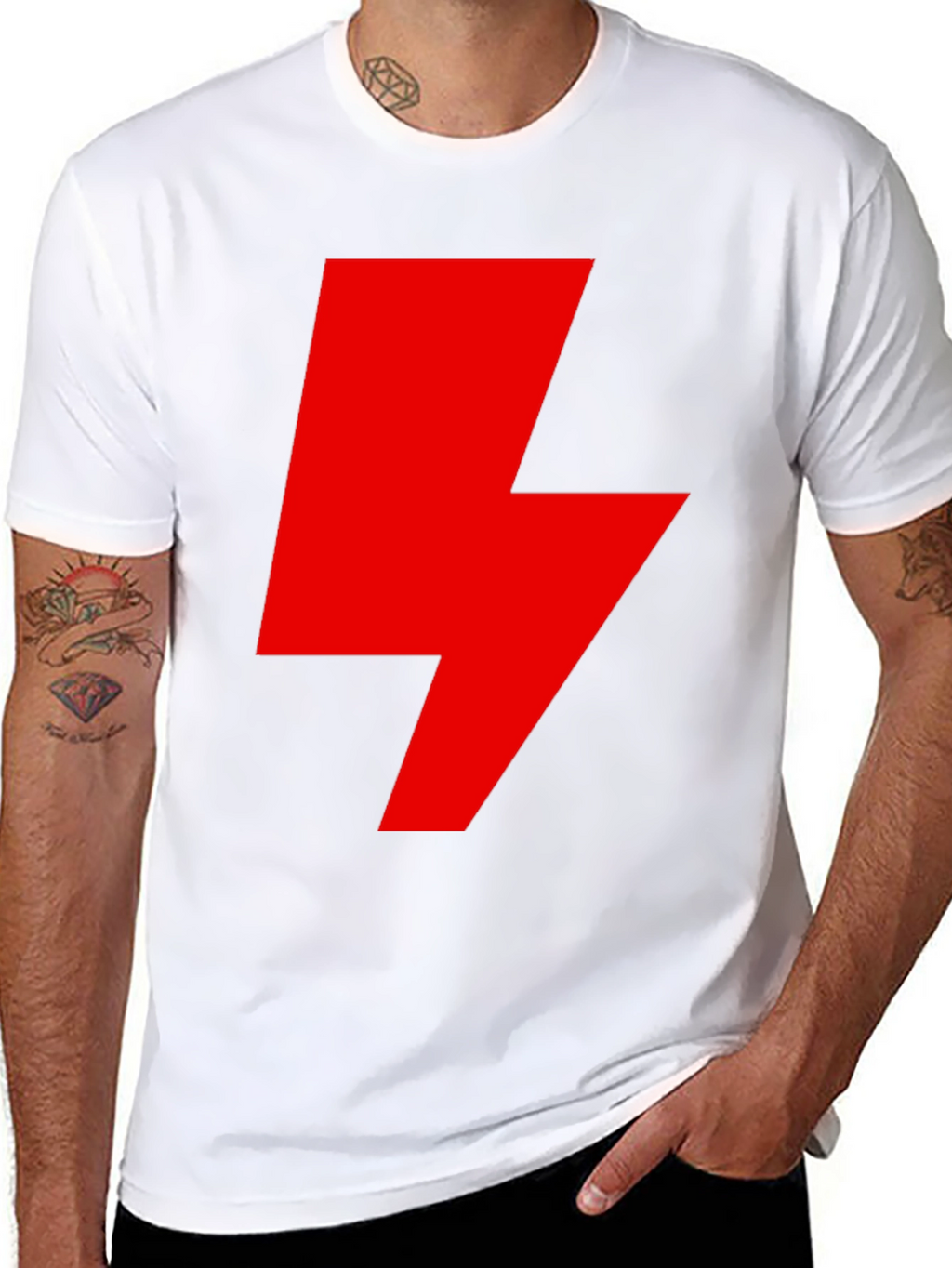 Red Lightning Bolt Graphic T-Shirt