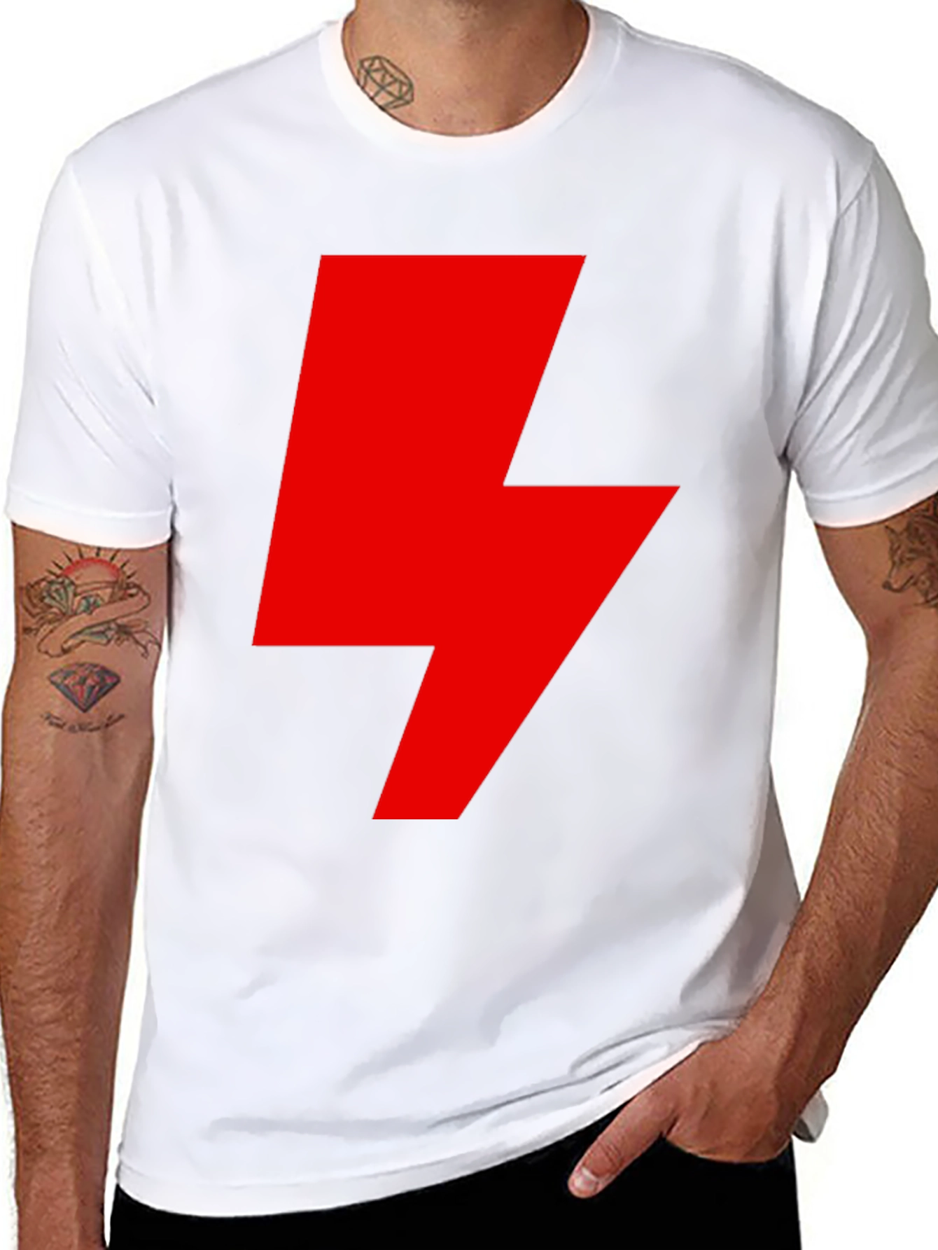 Red Lightning Bolt Graphic T-Shirt