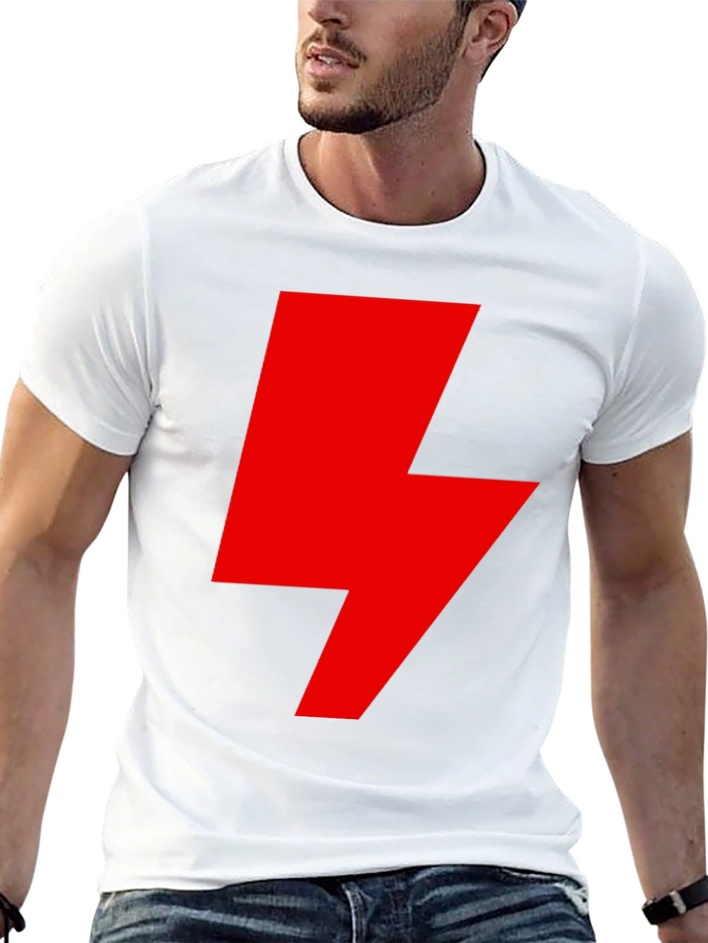 Red Lightning Bolt Graphic T-Shirt