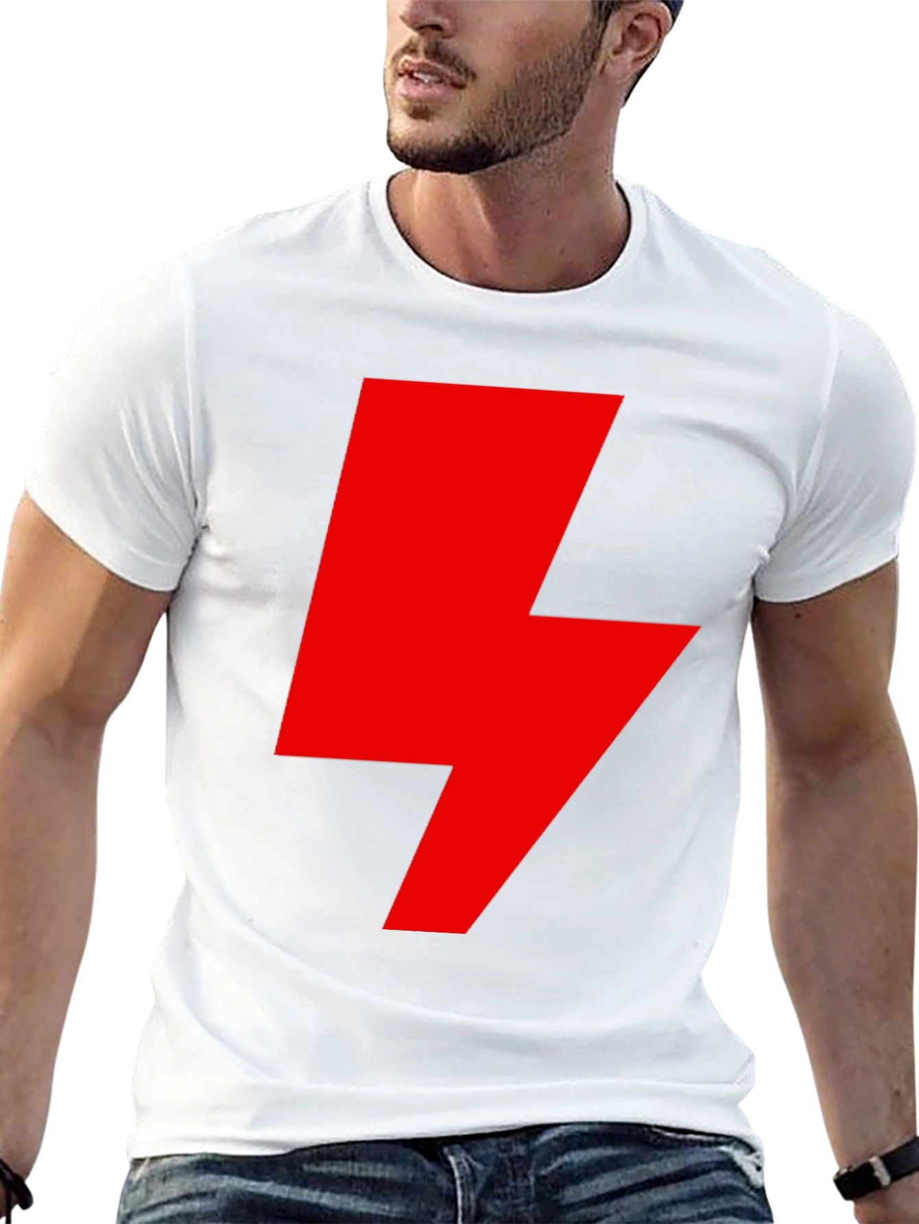 Red Lightning Bolt Graphic T-Shirt