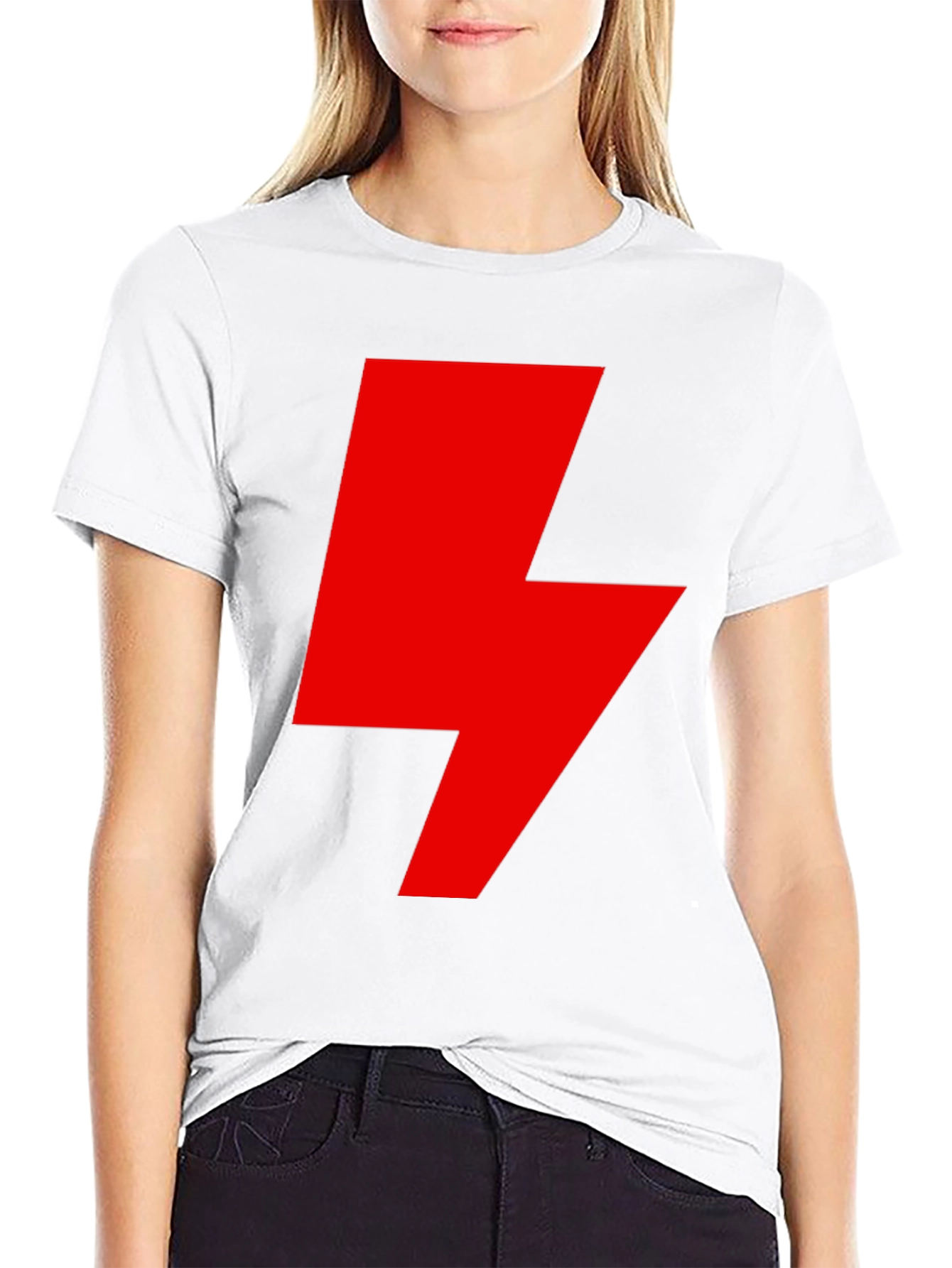 Red Lightning Bolt Graphic T-Shirt