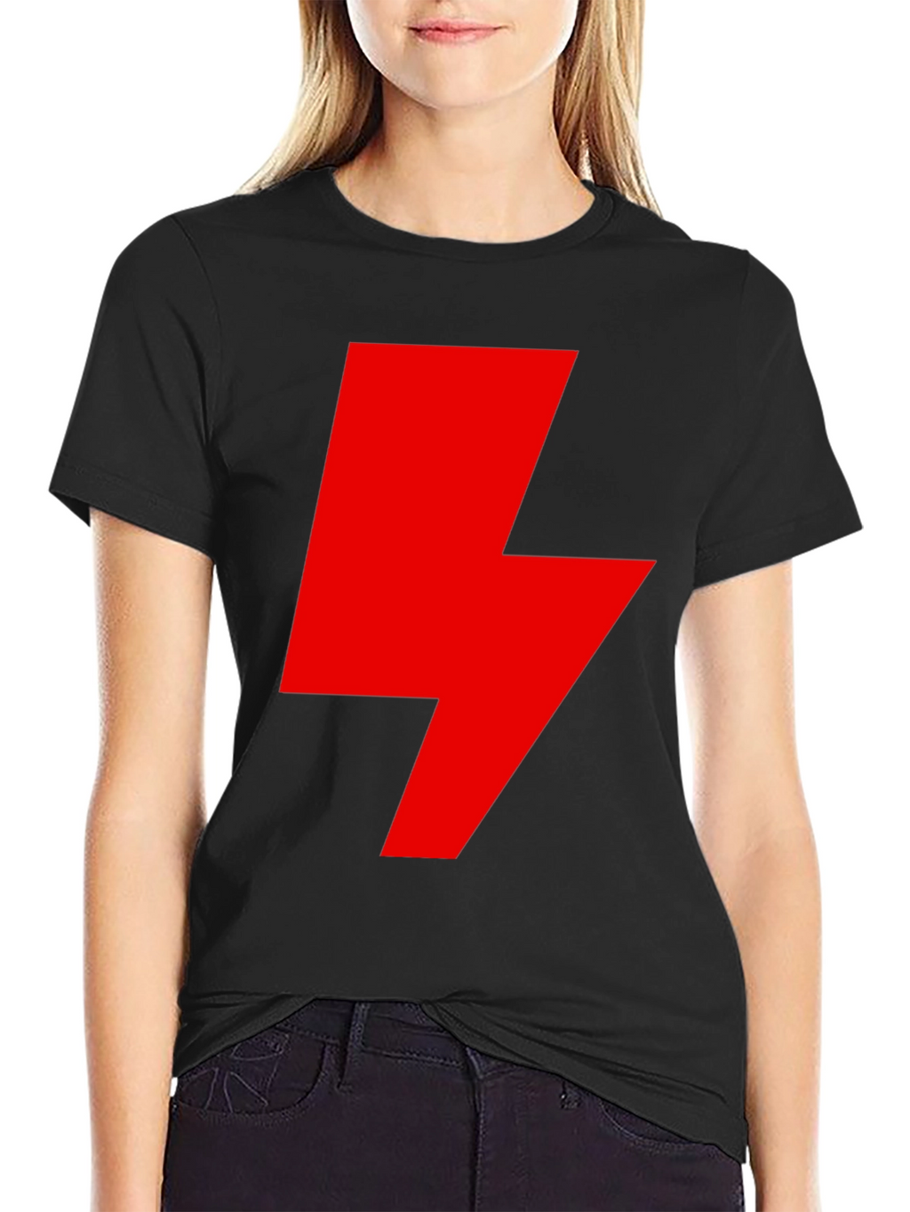 Red Lightning Bolt Graphic T-Shirt