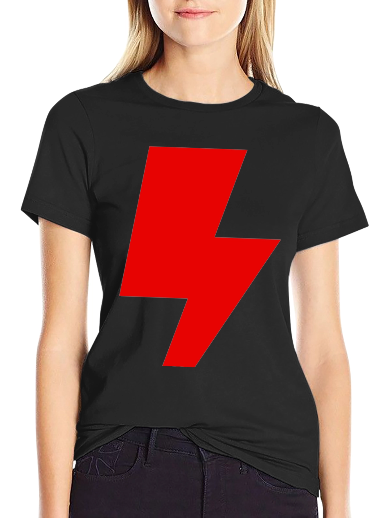 Red Lightning Bolt Graphic T-Shirt