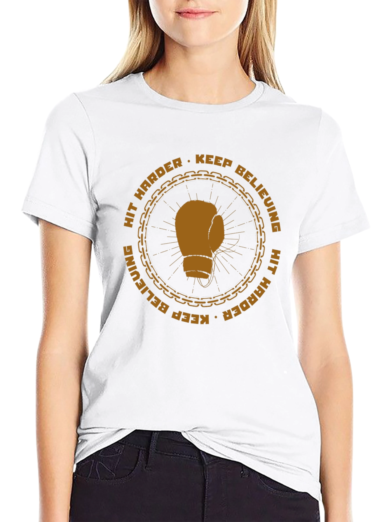 Motivational Boxing Glove Graphic T-Shirt