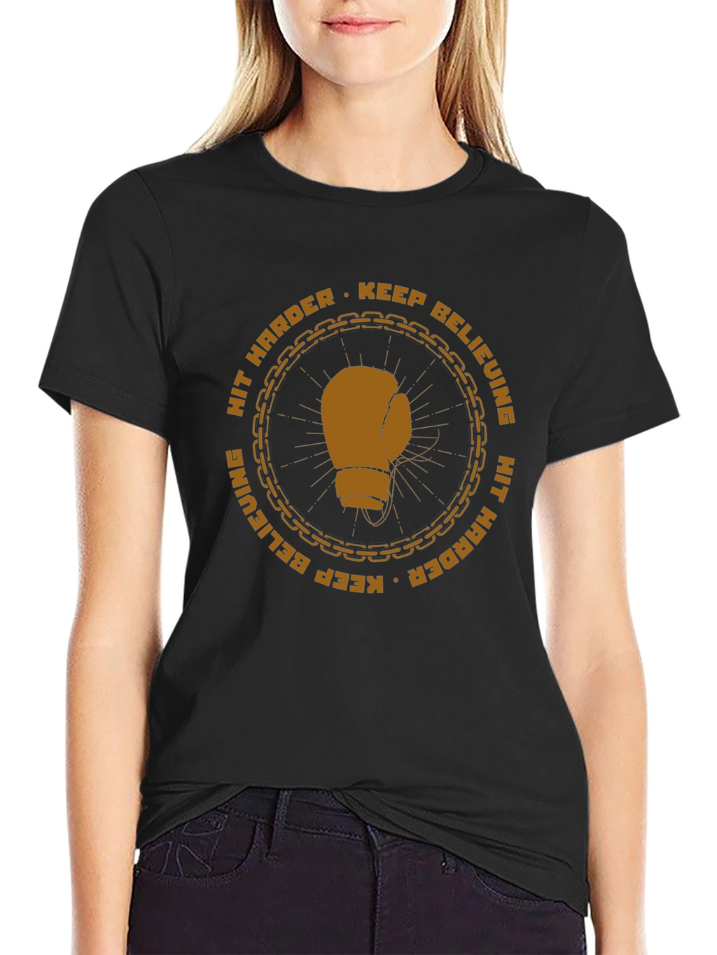 Motivational Boxing Glove Graphic T-Shirt