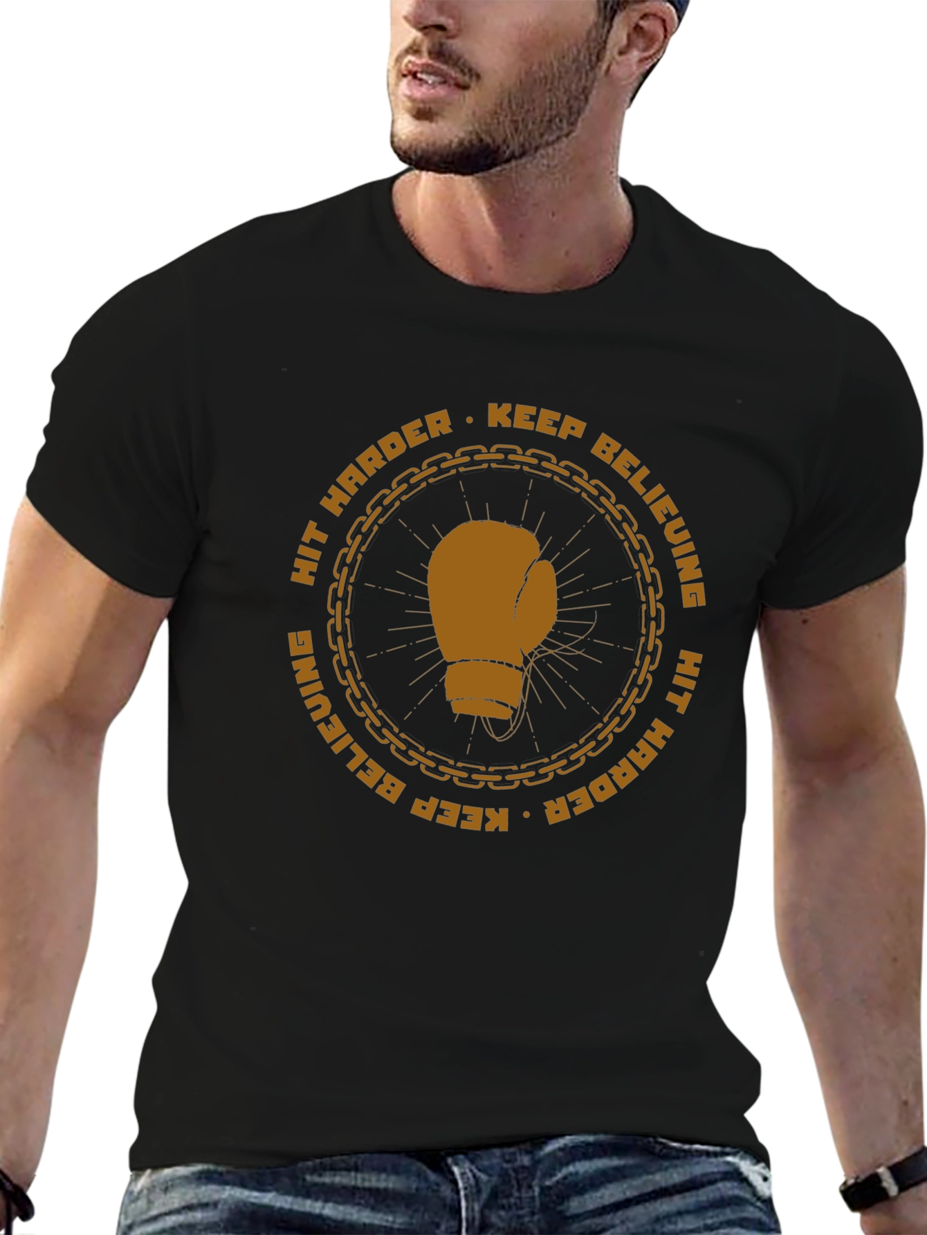 Motivational Boxing Glove Graphic T-Shirt