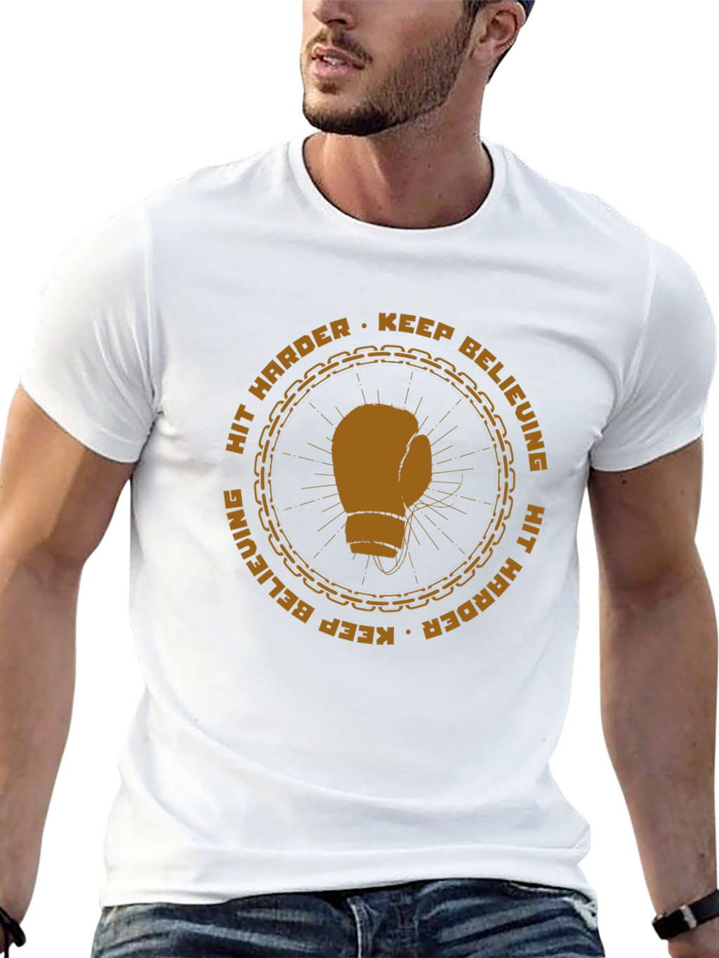 Motivational Boxing Glove Graphic T-Shirt