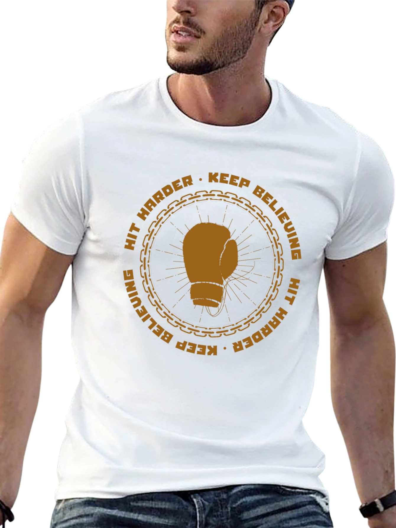 Motivational Boxing Glove Graphic T-Shirt