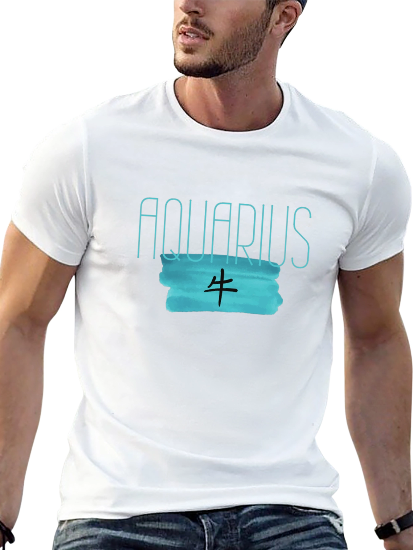 Aquarius Zodiac Black Graphic Tee