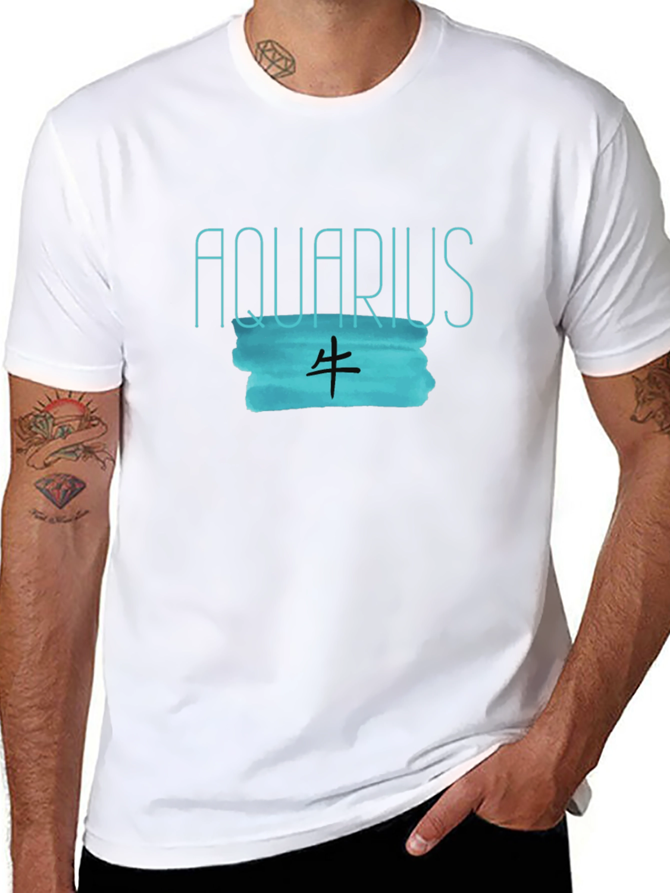 Aquarius Zodiac Black Graphic Tee