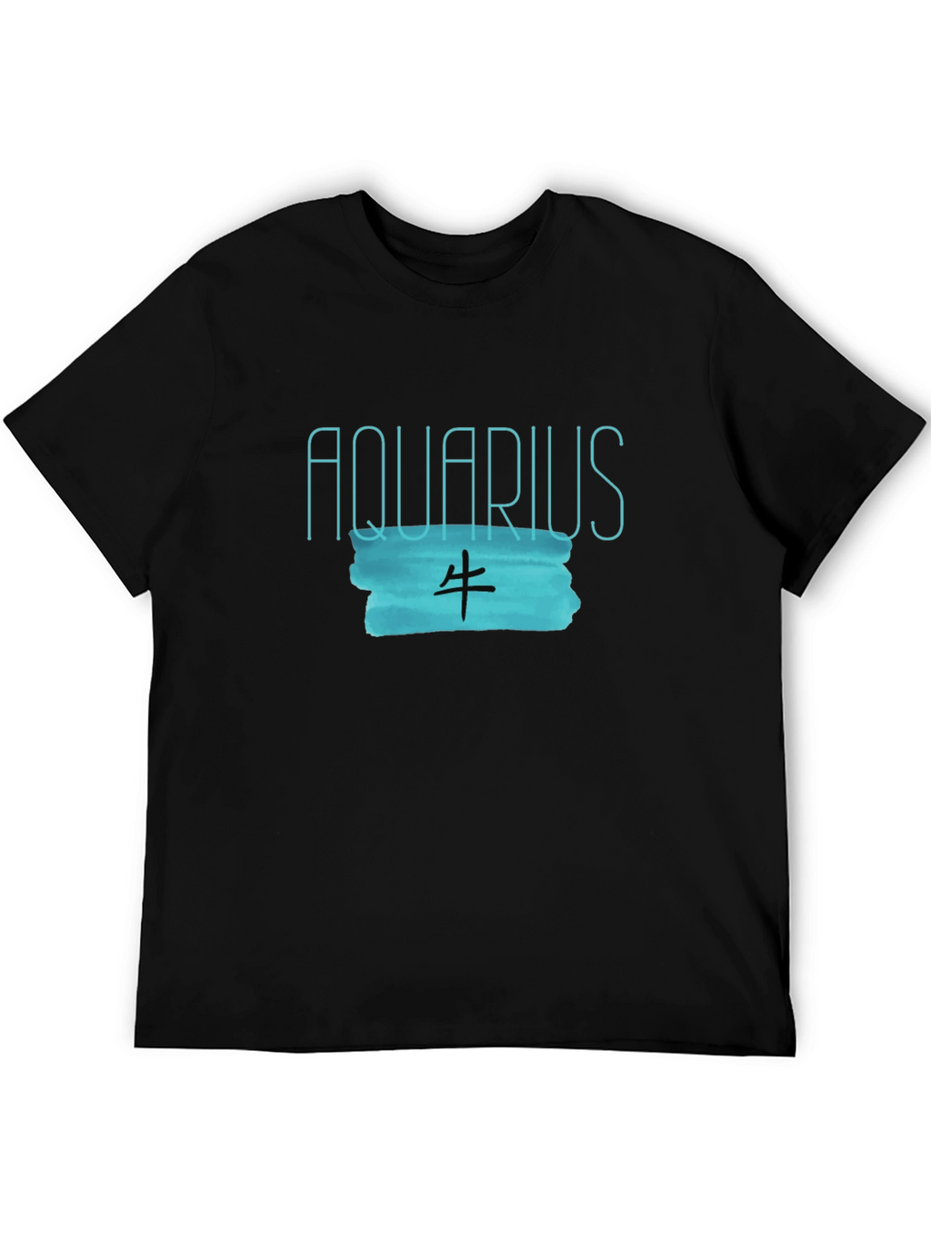 Aquarius Zodiac Black Graphic Tee