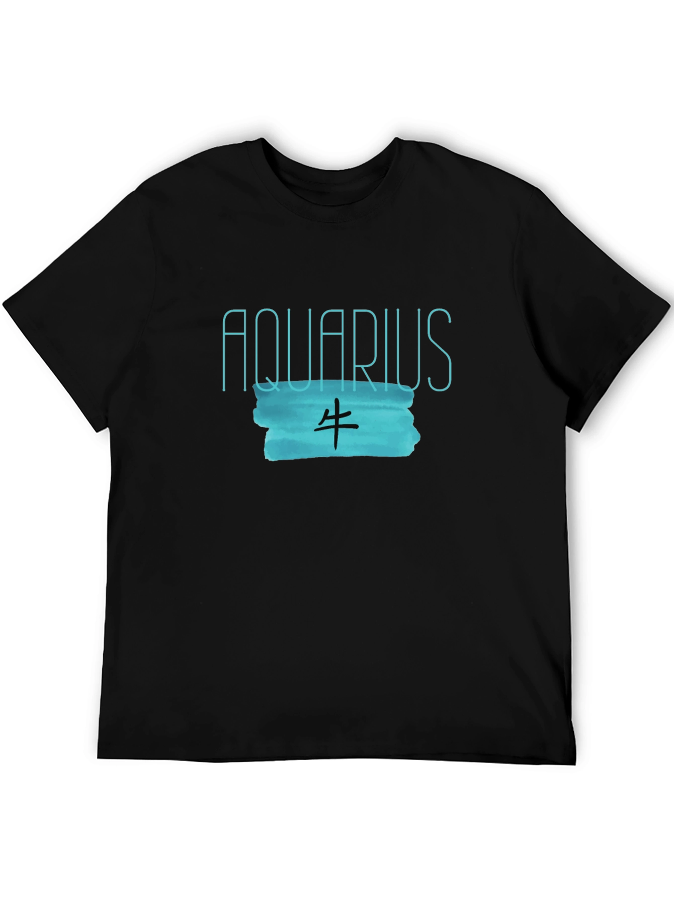 Aquarius Zodiac Black Graphic Tee