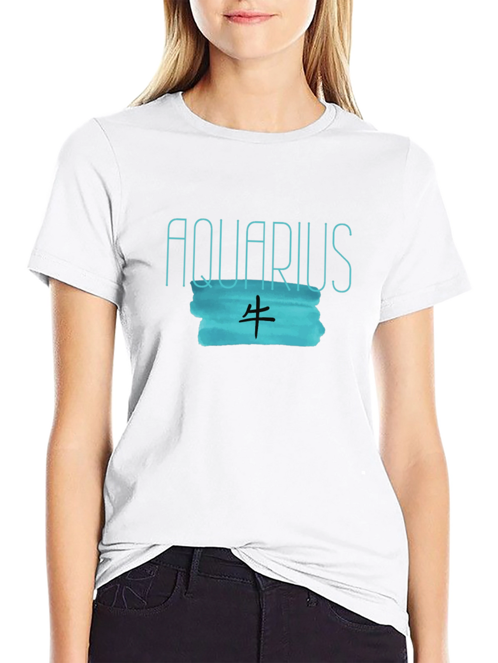 Aquarius Zodiac Black Graphic Tee