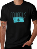 Aquarius Zodiac Black Graphic Tee