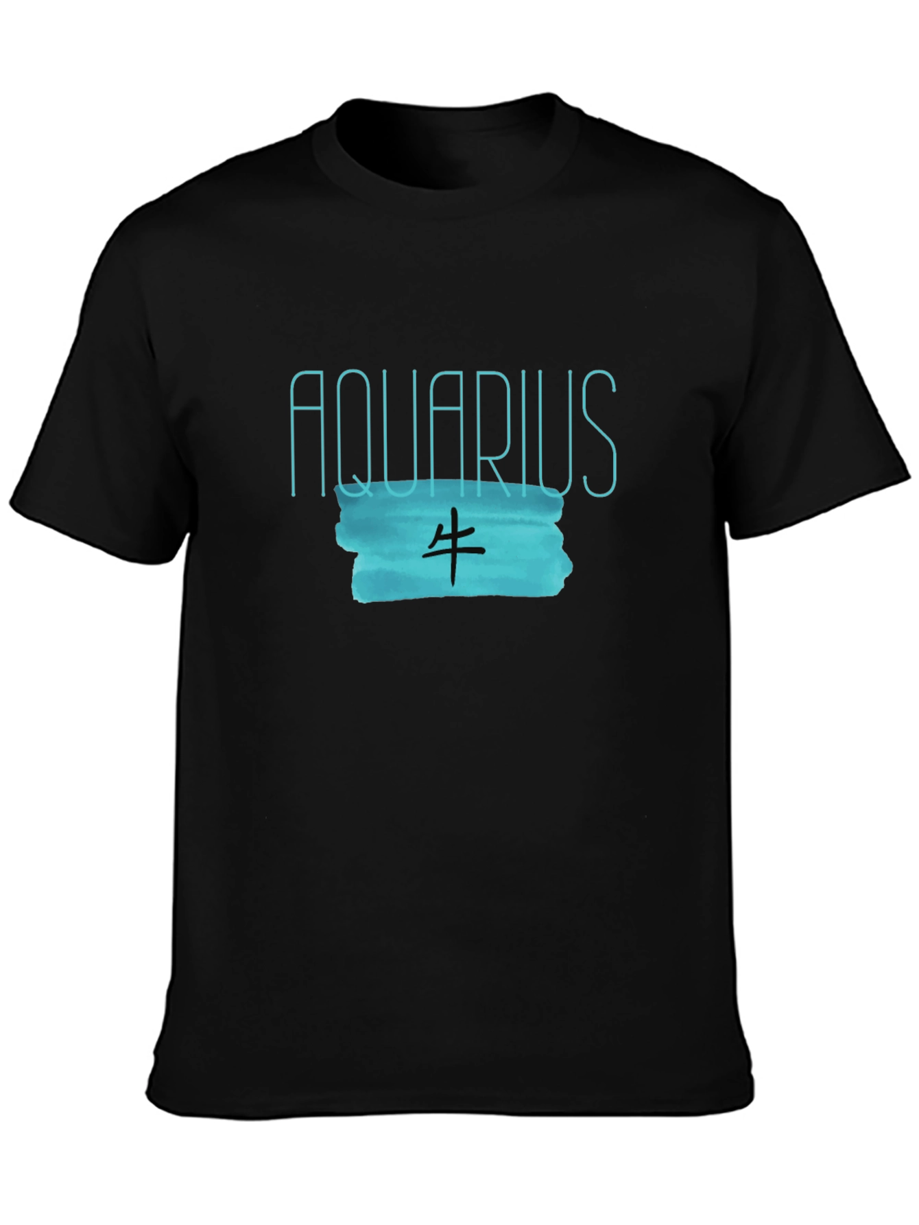 Aquarius Zodiac Black Graphic Tee
