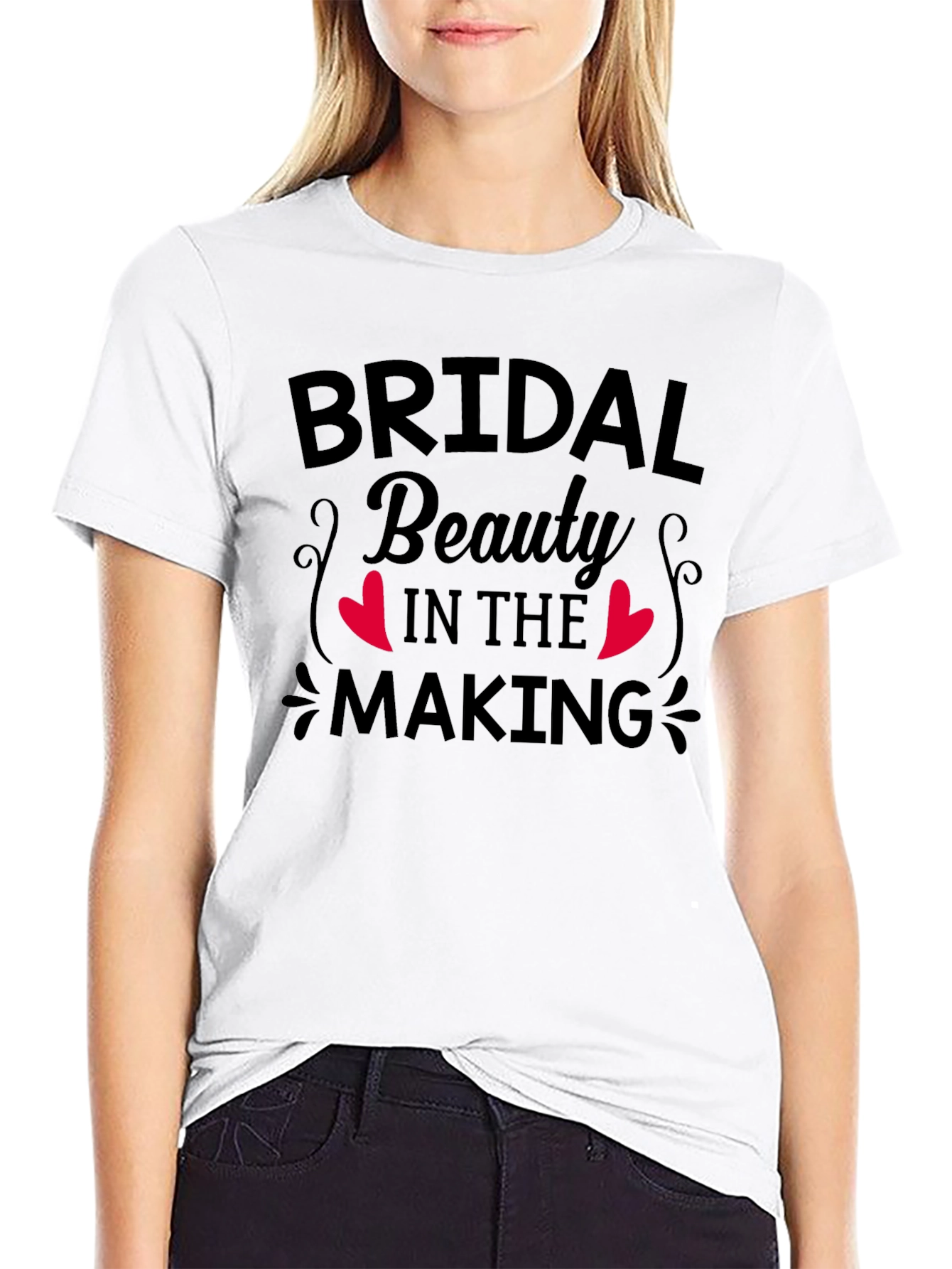 Bridal Beauty in the Making Black T-Shirt