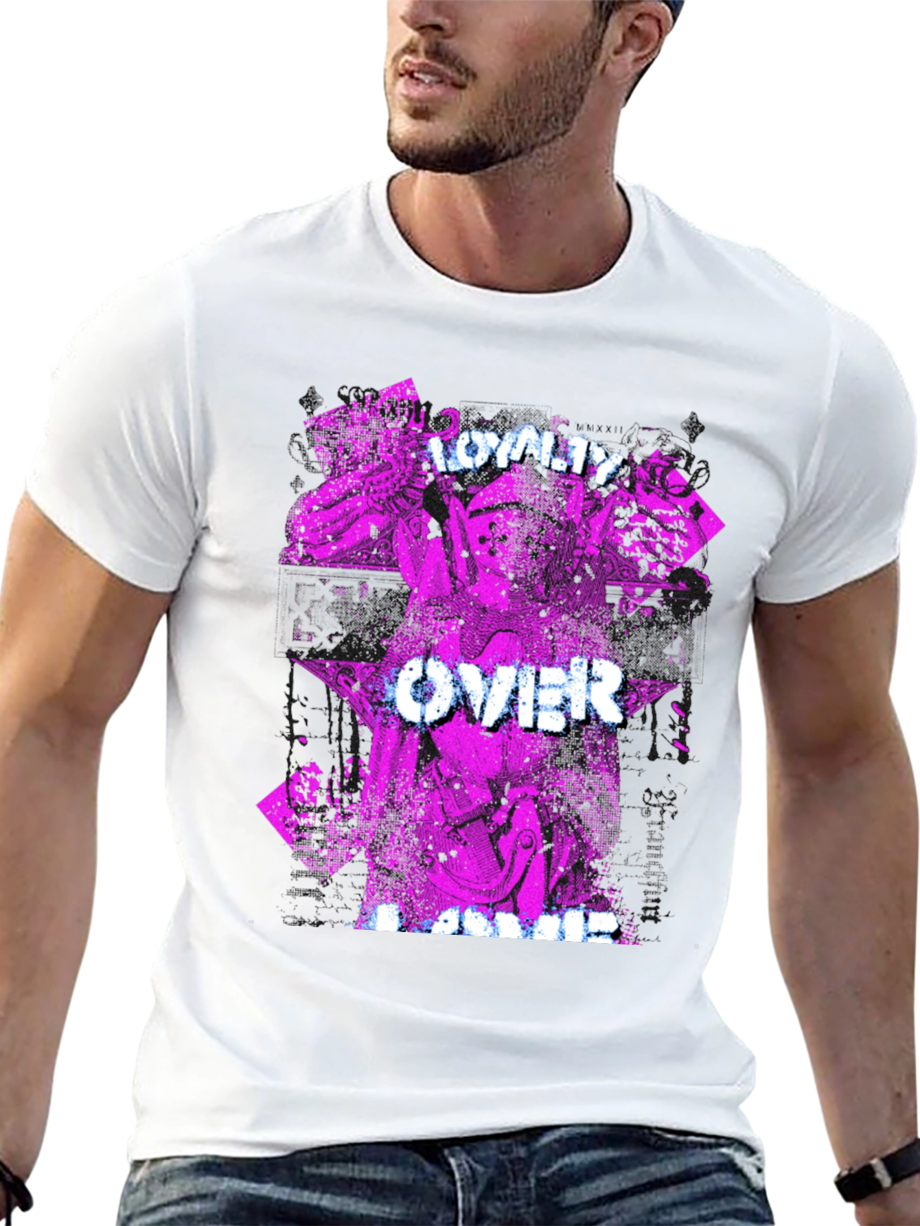 Loyalty Over Fame Black Graphic T-Shirt