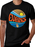 Retro Evans T-Shirt with Peace Sign