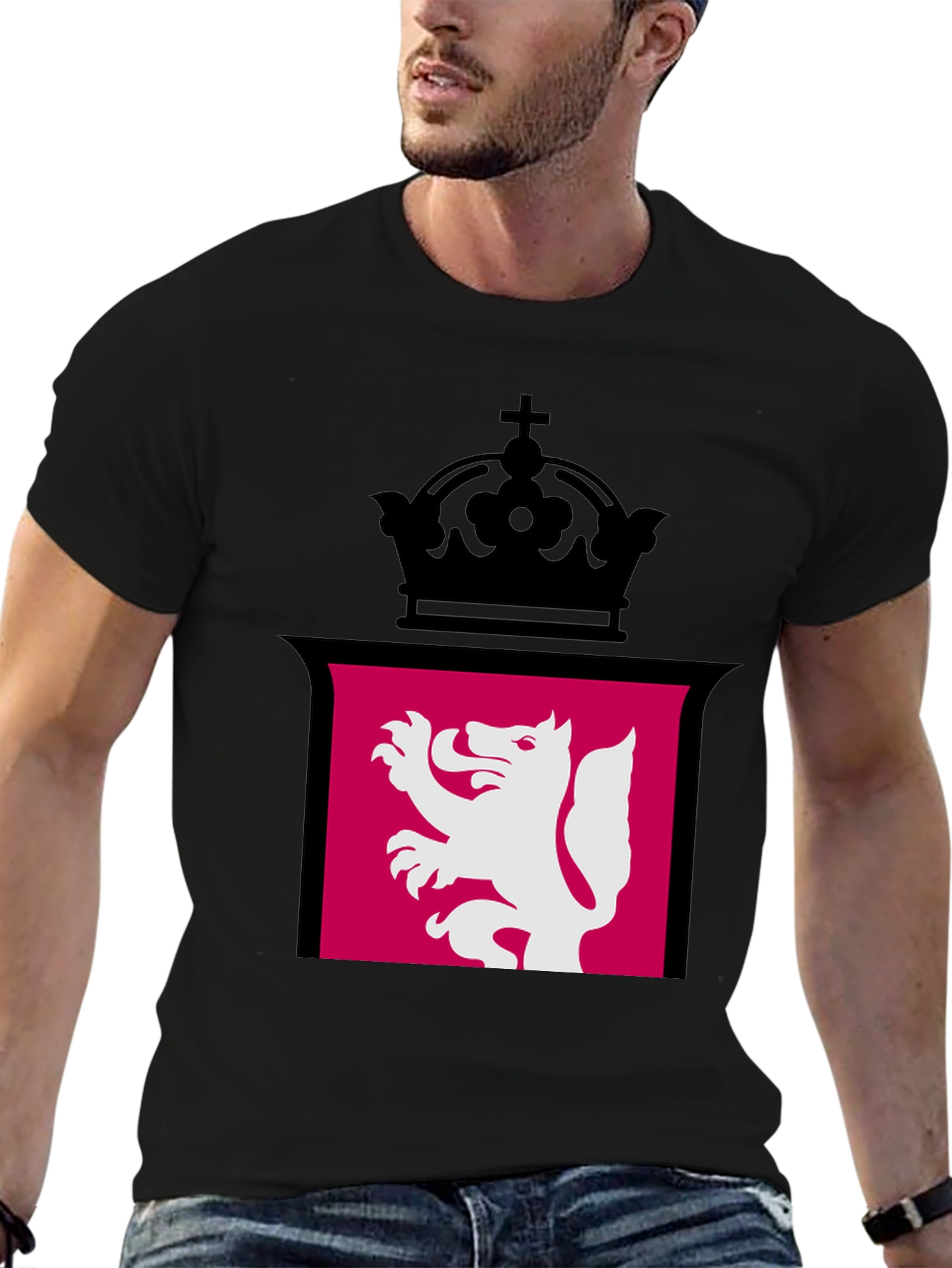 Lion Rampant Crown Black T-Shirt