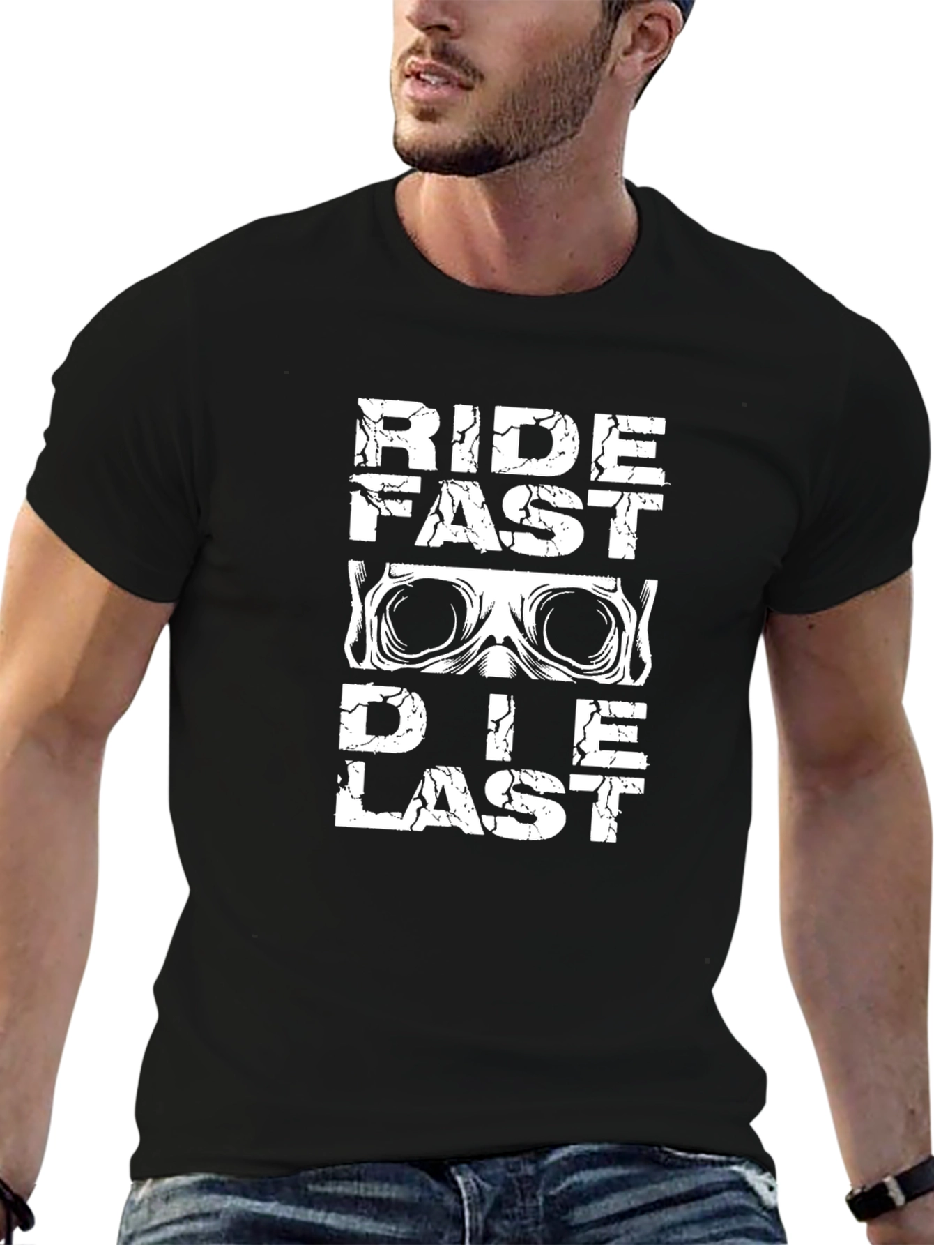 Ride Fast Die Last Mens Black Graphic T-Shirt