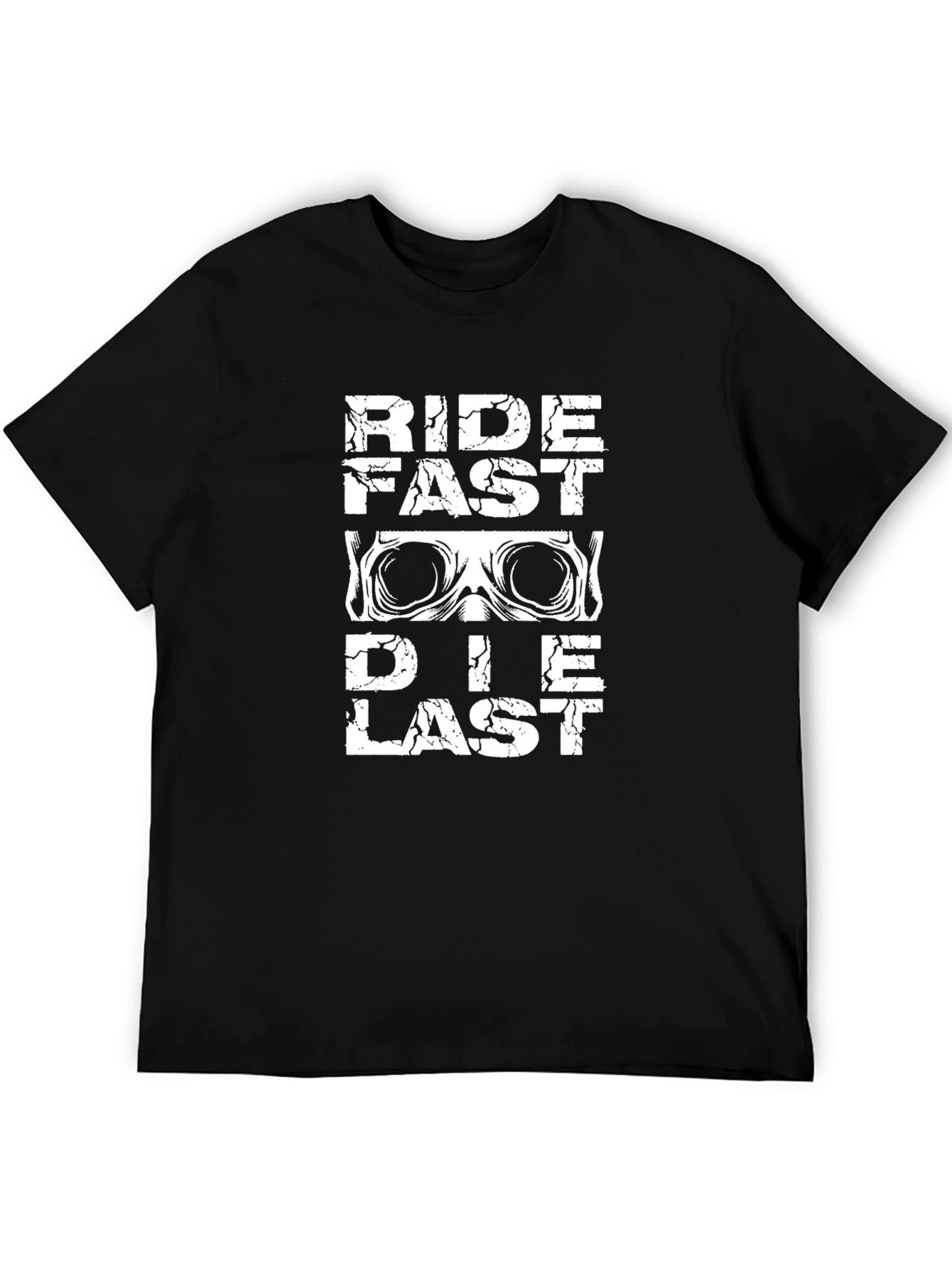 Ride Fast Die Last Mens Black Graphic T-Shirt