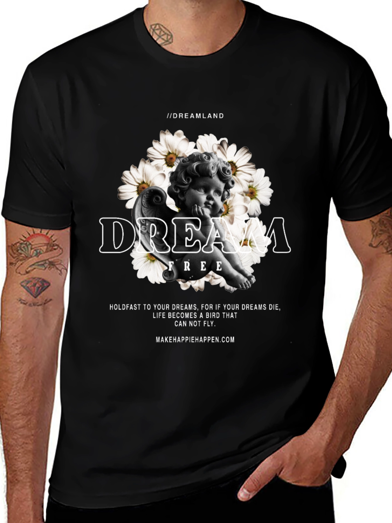 Dreamland Graphic Print Black T-Shirt