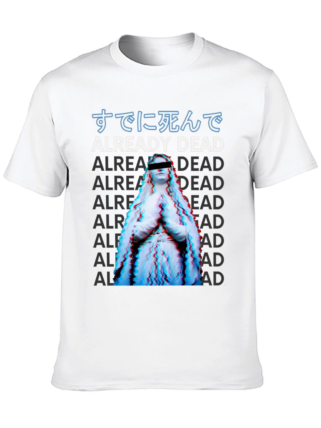 Already Dead Statue Graphic Print Black T-Shirt
