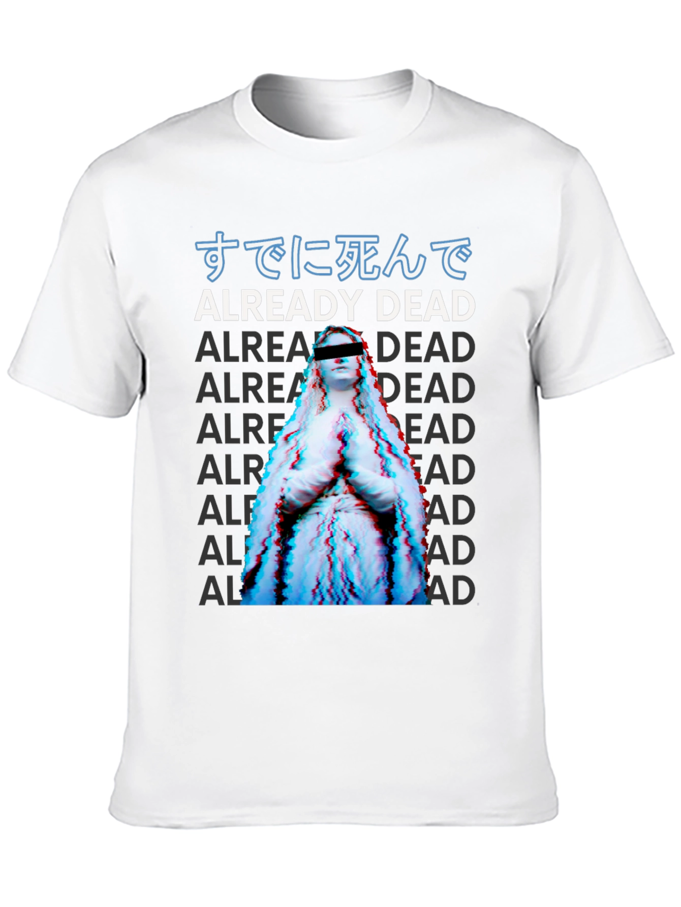 Already Dead Statue Graphic Print Black T-Shirt