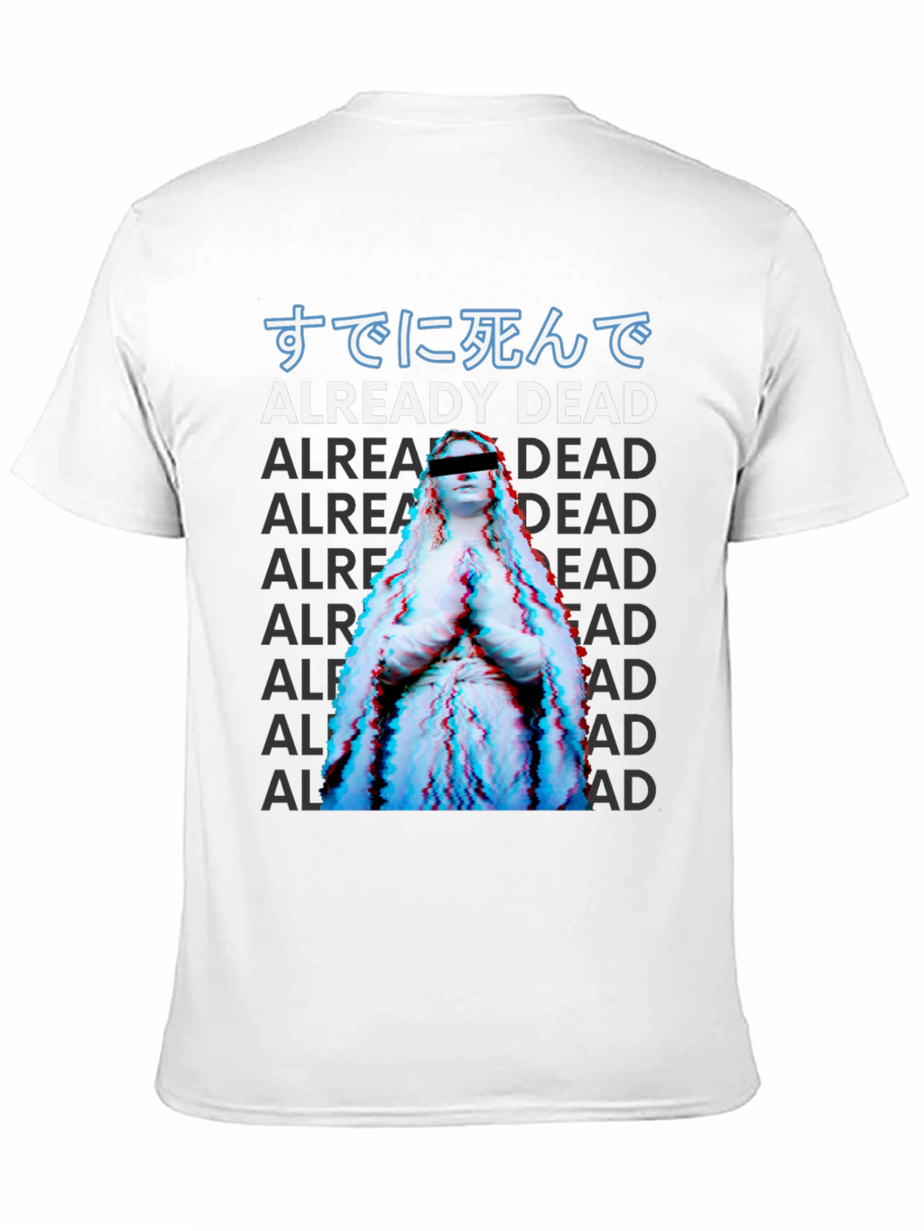 Already Dead Statue Graphic Print Black T-Shirt
