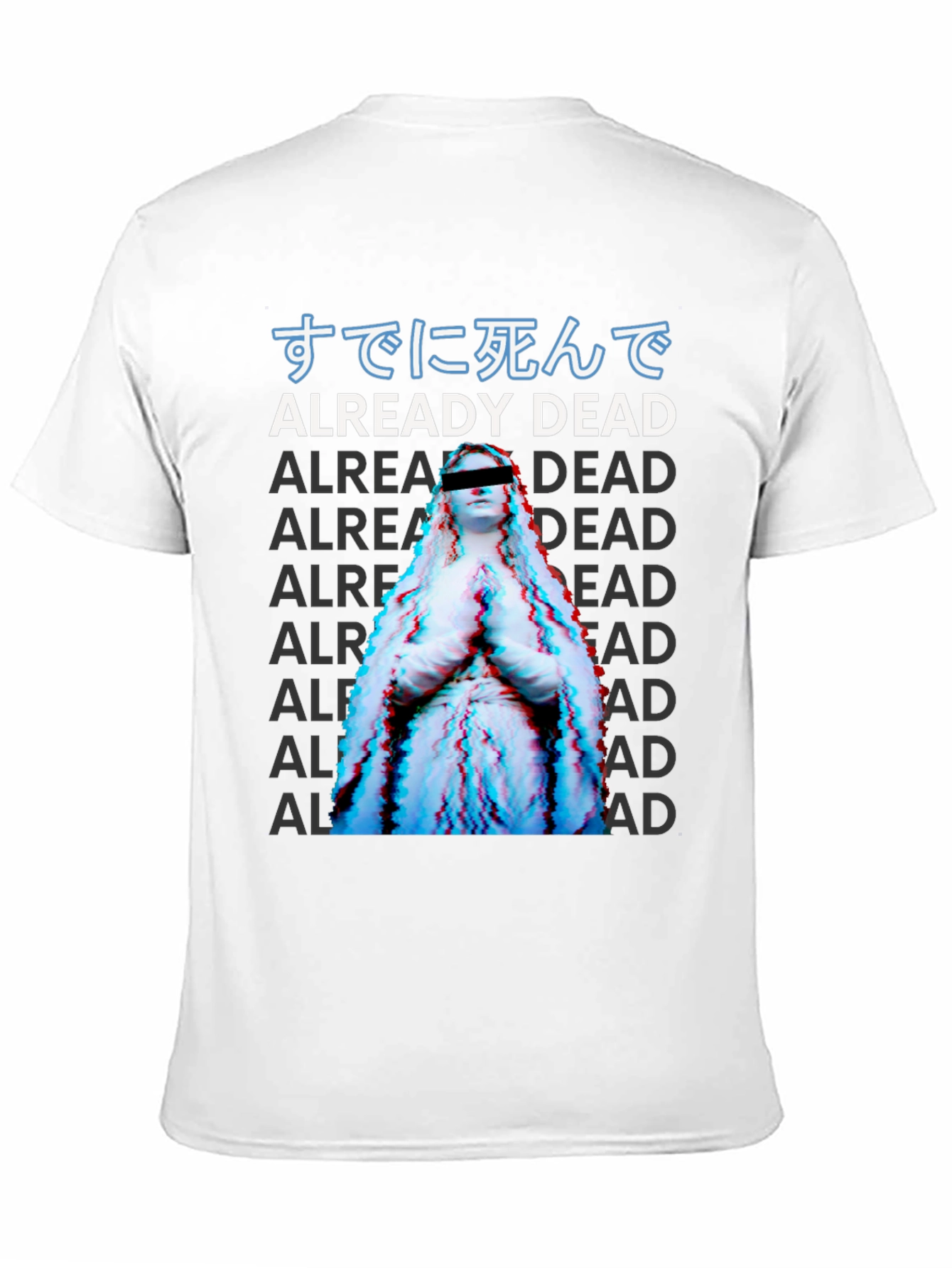 Already Dead Statue Graphic Print Black T-Shirt