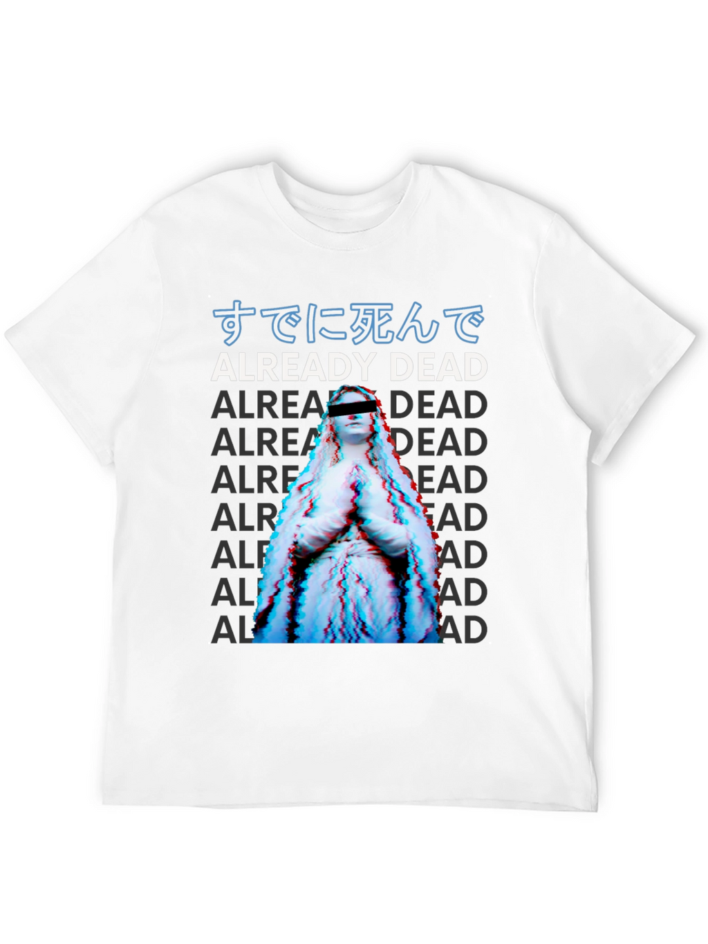 Already Dead Statue Graphic Print Black T-Shirt