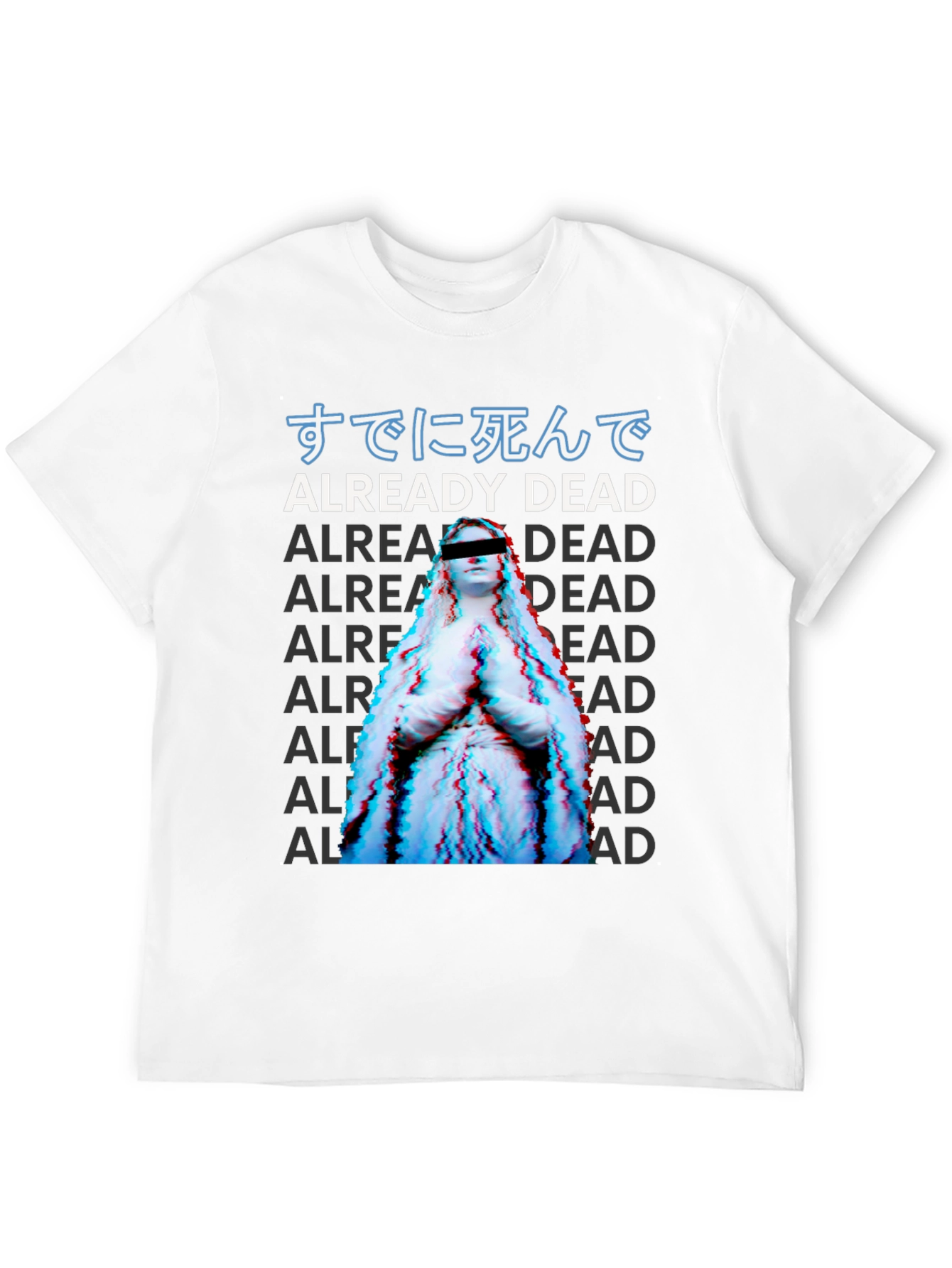 Already Dead Statue Graphic Print Black T-Shirt