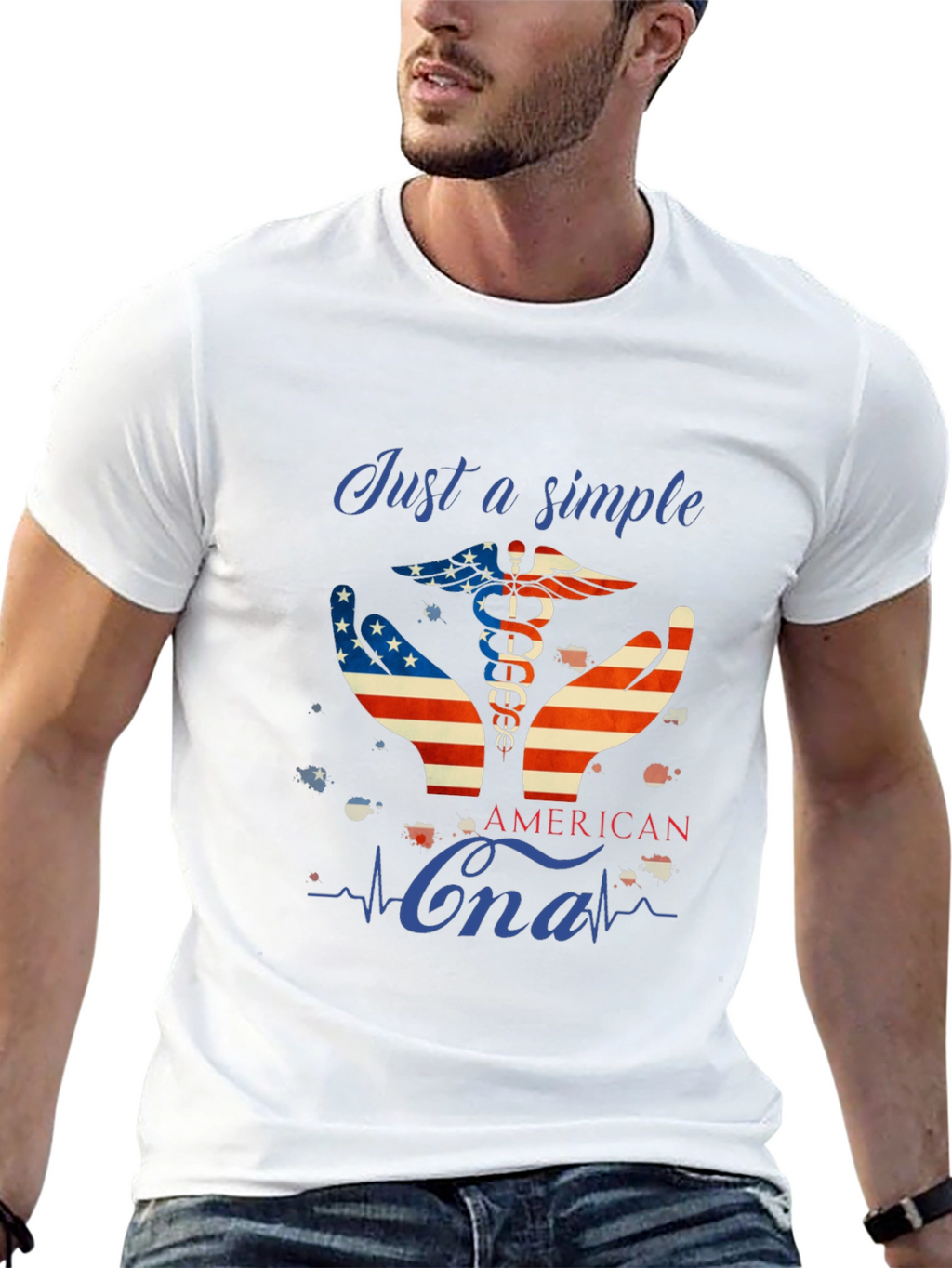 American CNA T-Shirt - Patriotic Healthcare Apparel