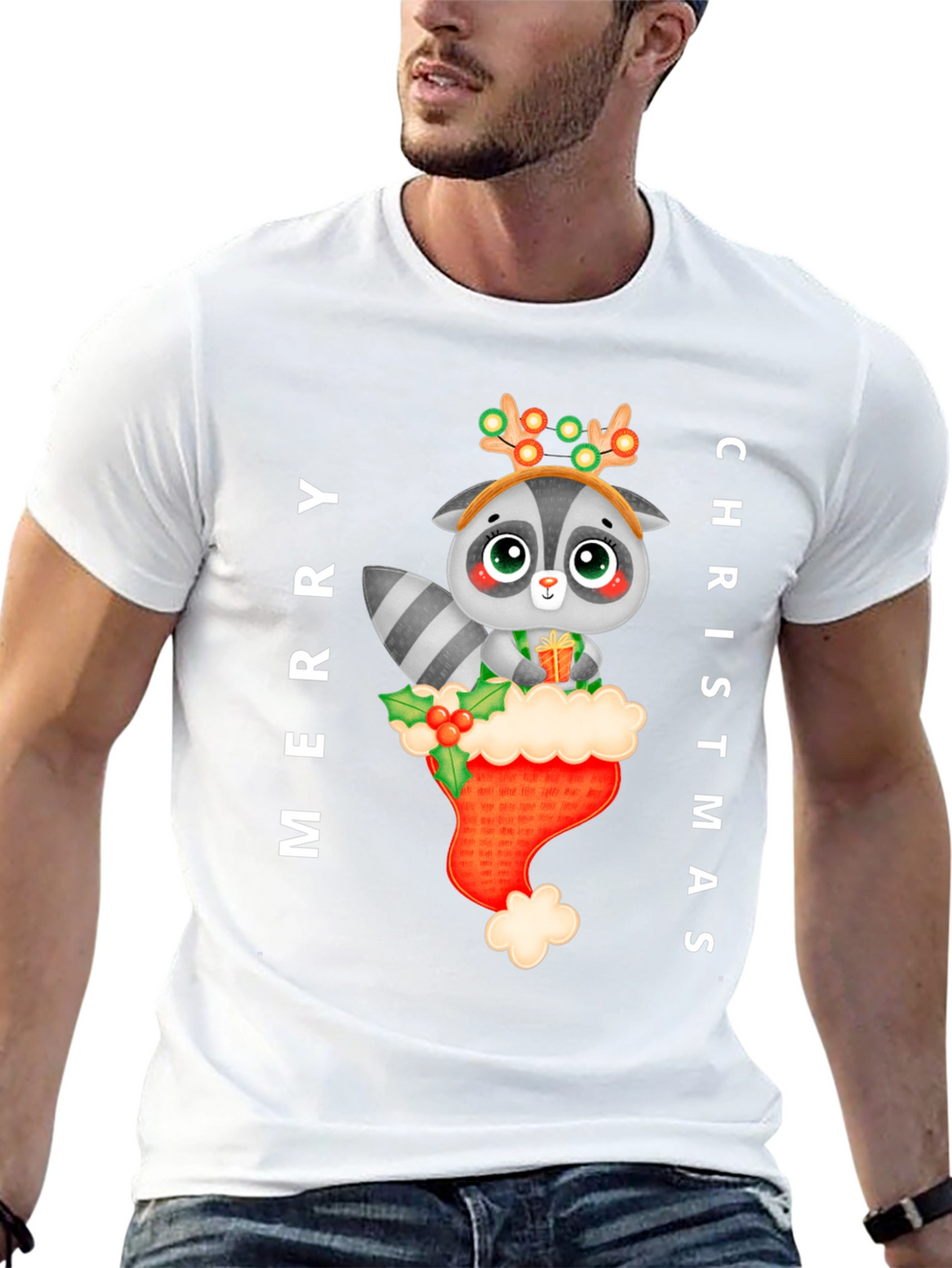 Merry Christmas Raccoon T-Shirt